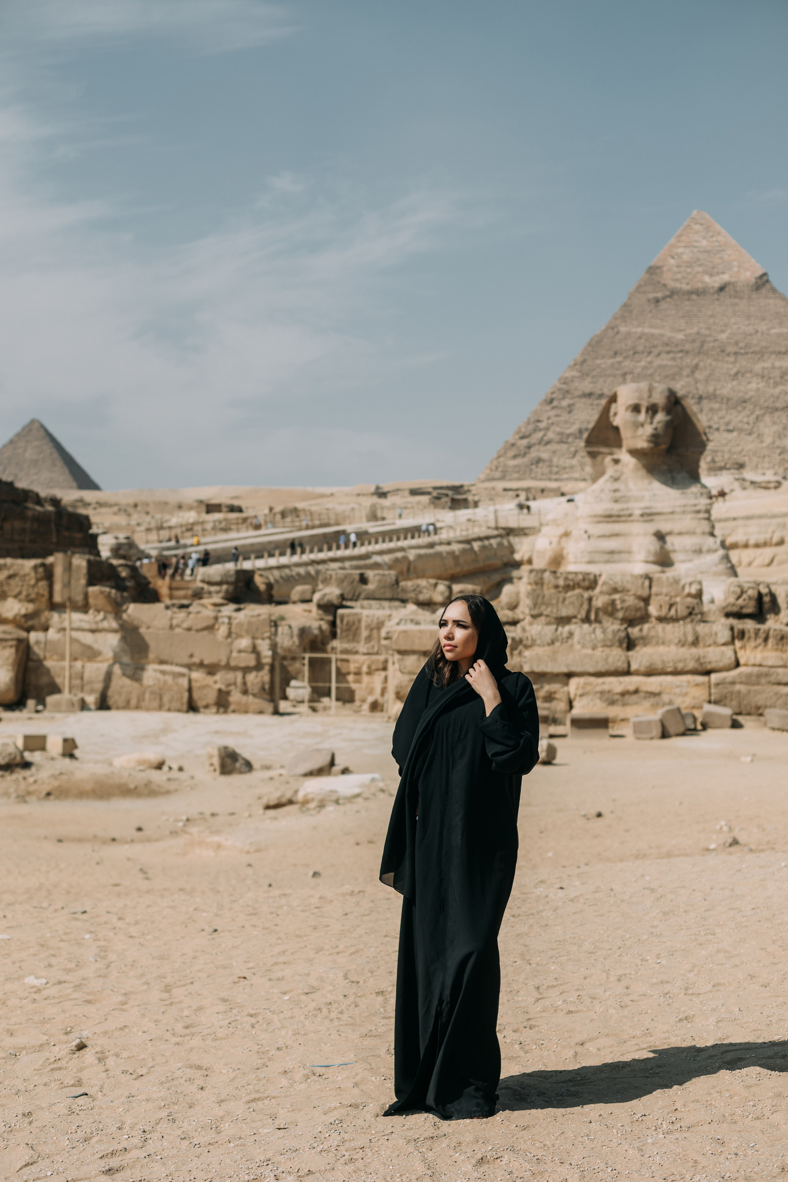 фотосессия у Сфинкса в национальном наряде - абайе