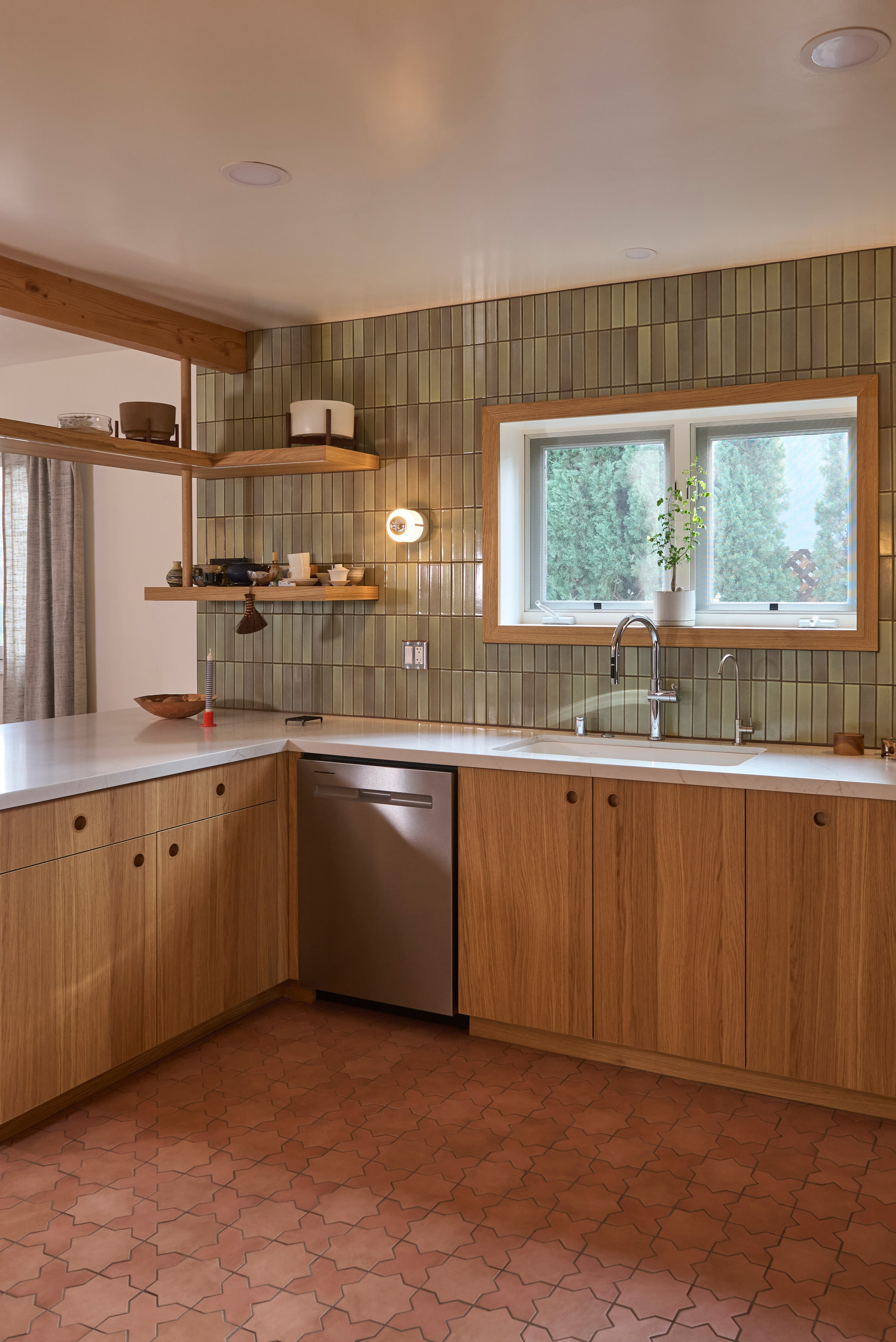 modern kitchen and living space interior photography Los Angeles