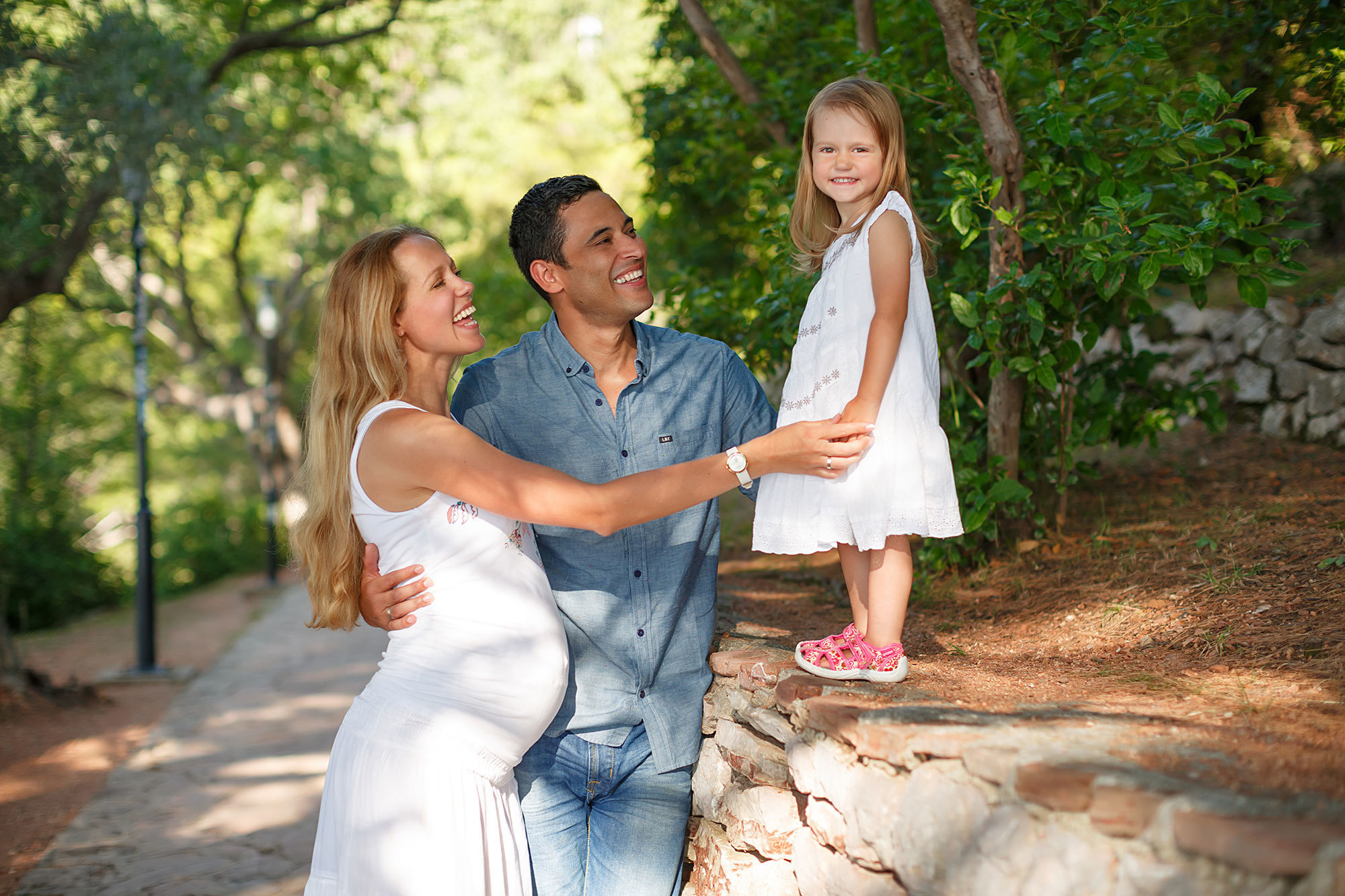 Milocer ve Sveti Stefan Montenegro'da aile fotoğrafı çekimi