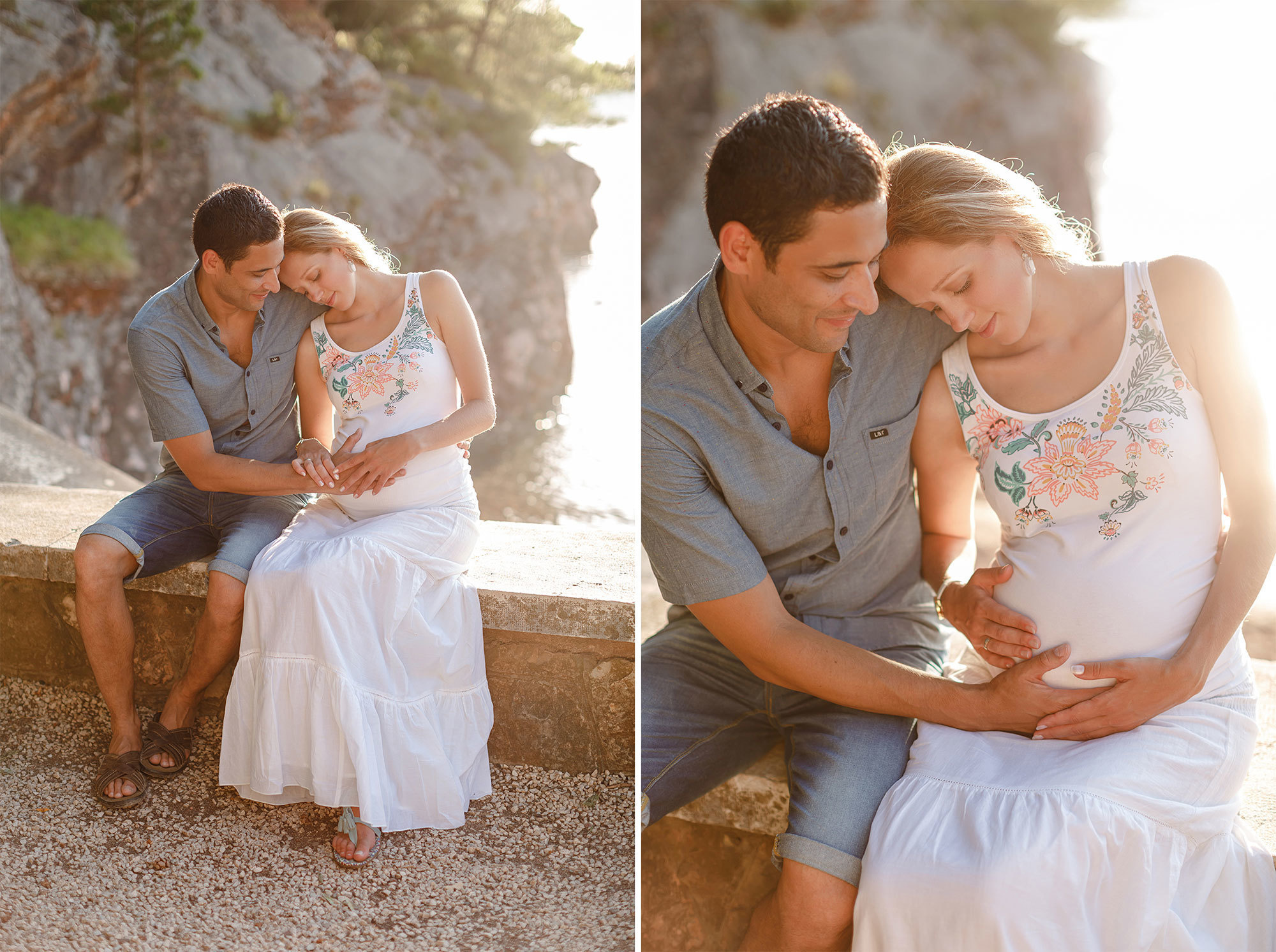 Milocer ve Sveti Stefan Montenegro'da aile fotoğrafı çekimi