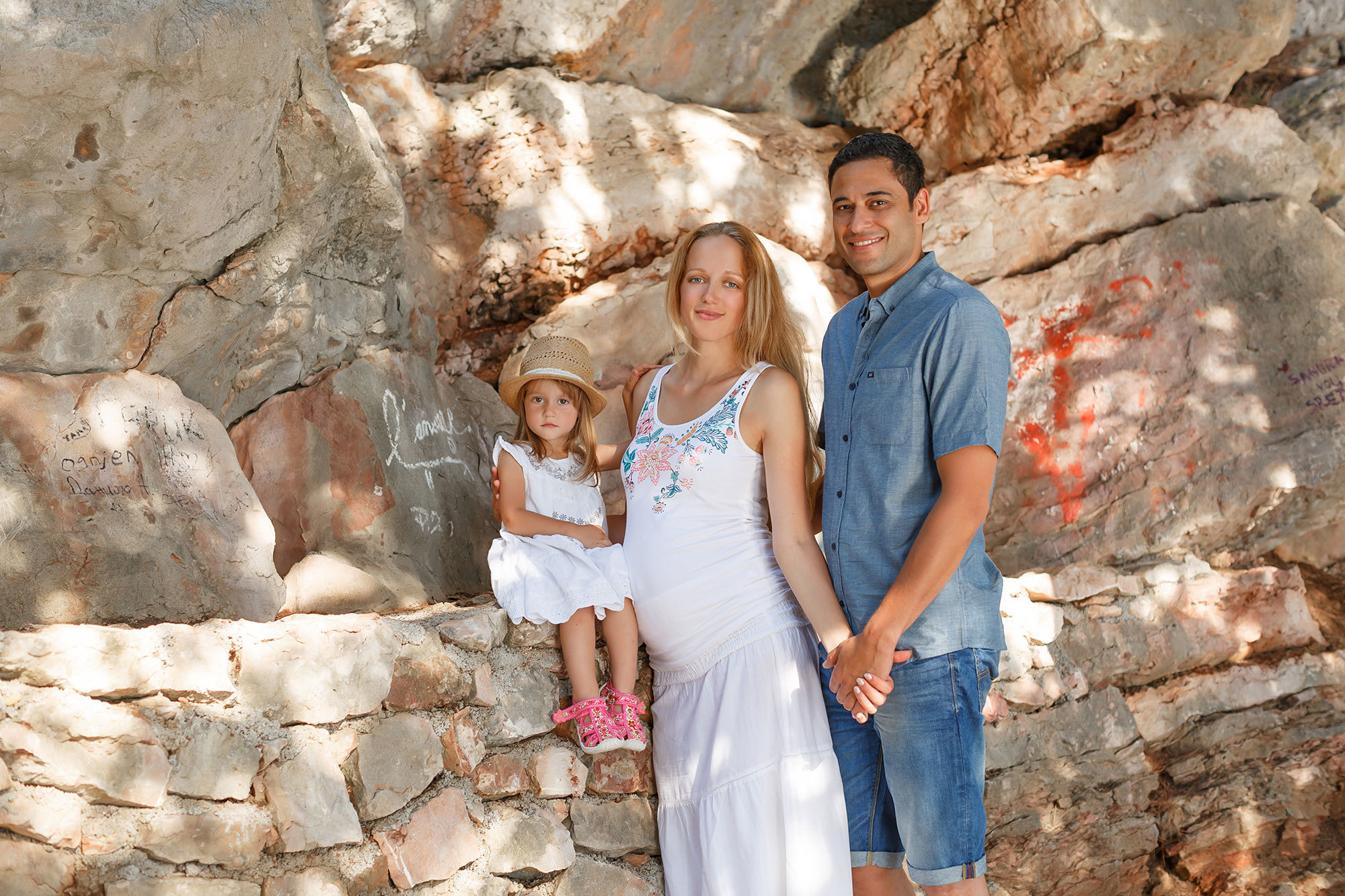 Milocer ve Sveti Stefan Montenegro'da aile fotoğrafı çekimi