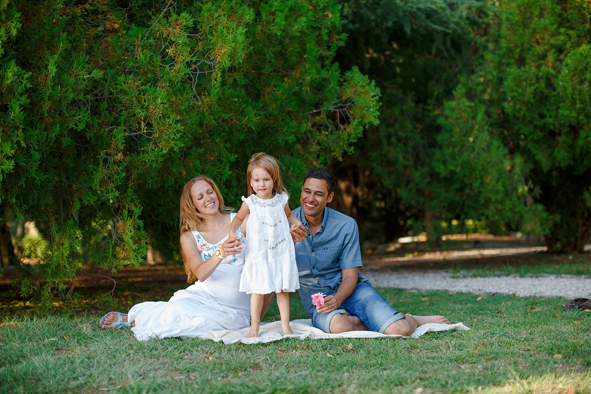 Milocer ve Sveti Stefan Montenegro'da aile fotoğrafı çekimi
