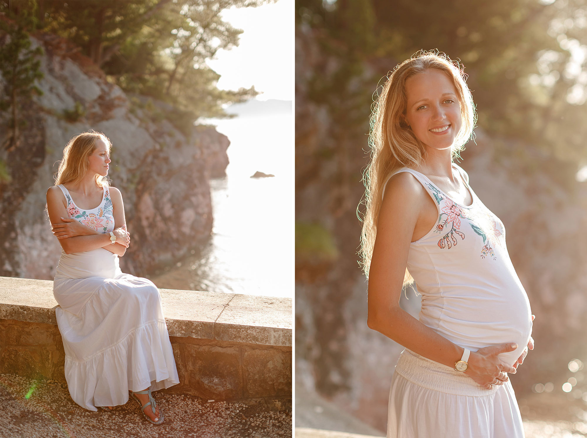 Milocer ve Sveti Stefan Montenegro'da aile fotoğrafı çekimi