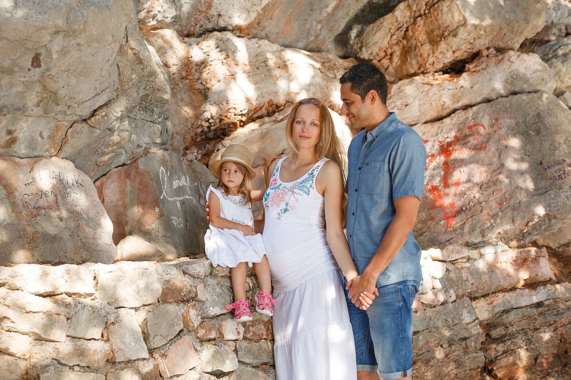 Milocer ve Sveti Stefan Montenegro'da aile fotoğrafı çekimi