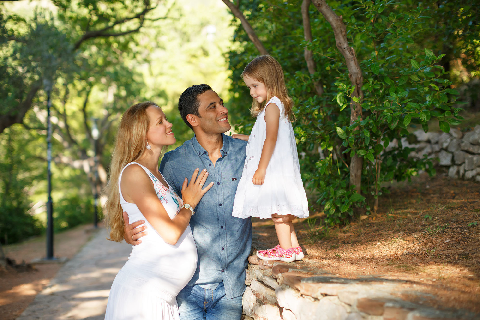 Milocer ve Sveti Stefan Montenegro'da aile fotoğrafı çekimi