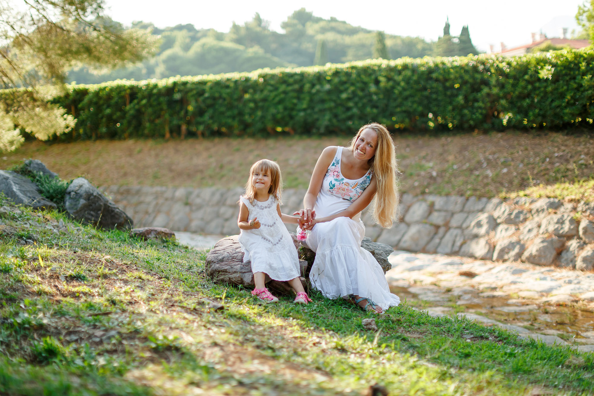 Milocer ve Sveti Stefan Montenegro'da aile fotoğrafı çekimi