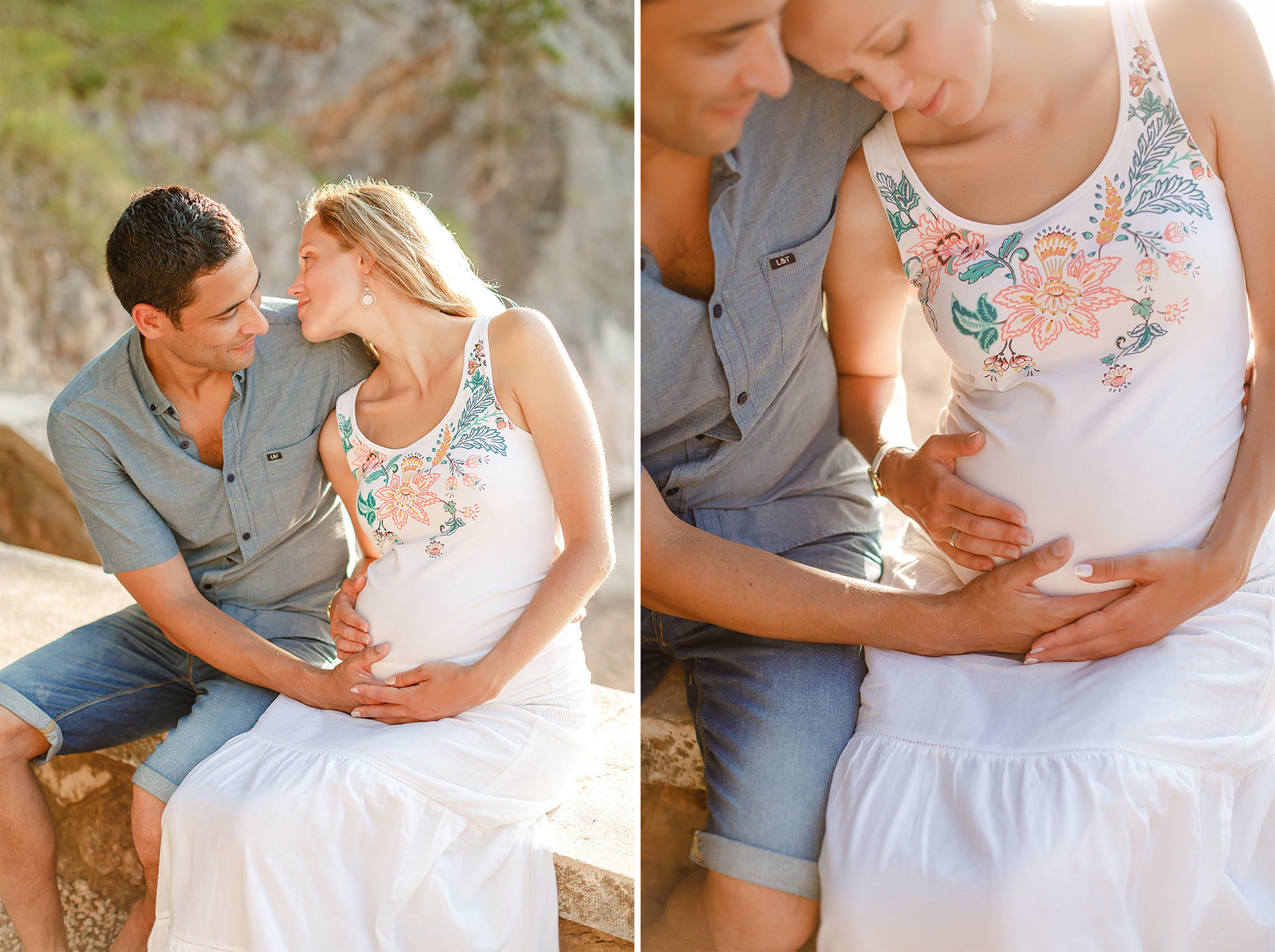 Milocer ve Sveti Stefan Montenegro'da aile fotoğrafı çekimi