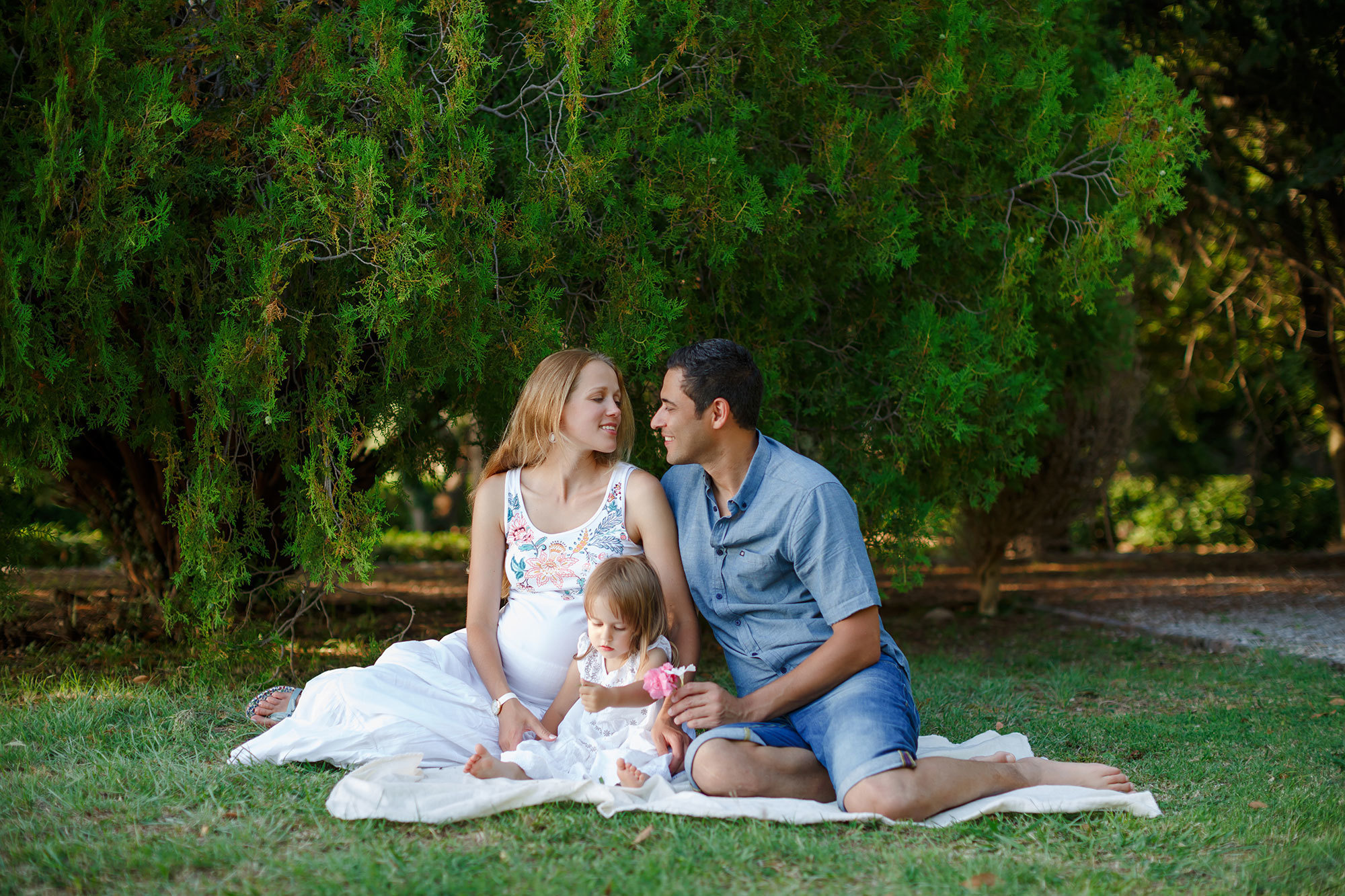 Milocer ve Sveti Stefan Montenegro'da aile fotoğrafı çekimi