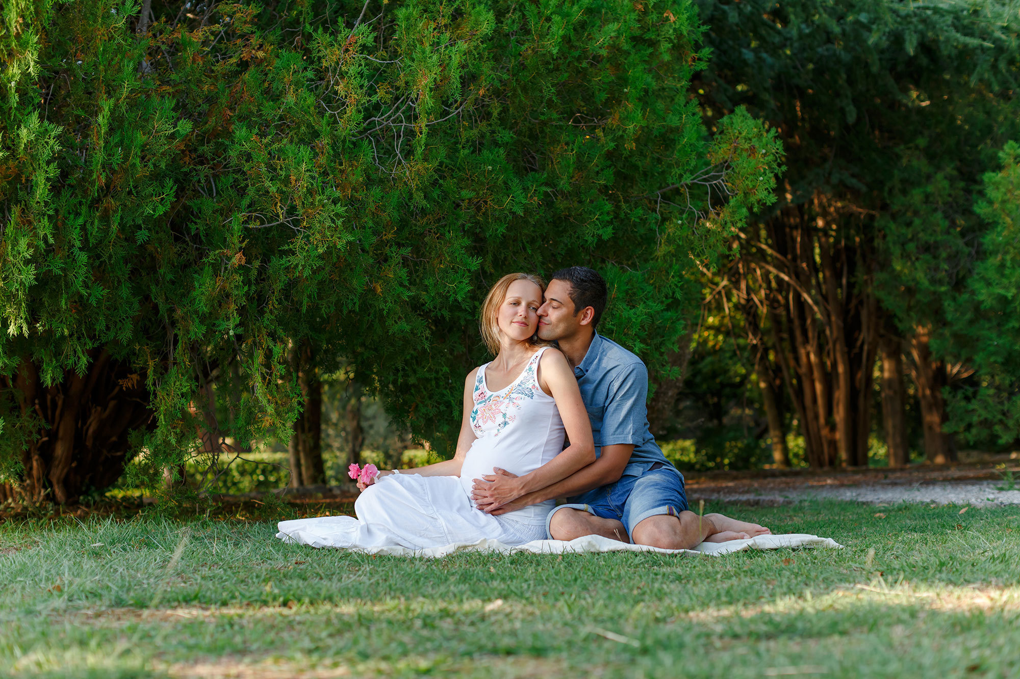 Milocer ve Sveti Stefan Montenegro'da aile fotoğrafı çekimi