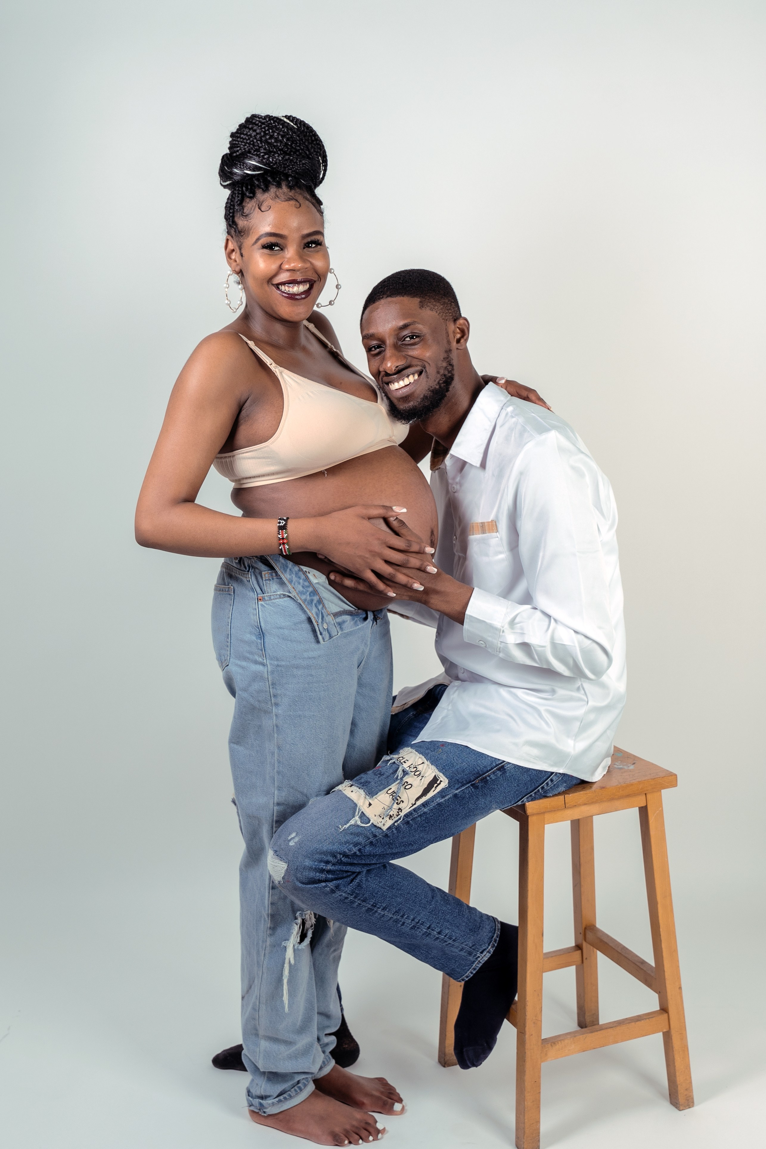 Family Pregnancy photoshoot at studio. Professional Photographer, Videographer in London Dilyana Tankova