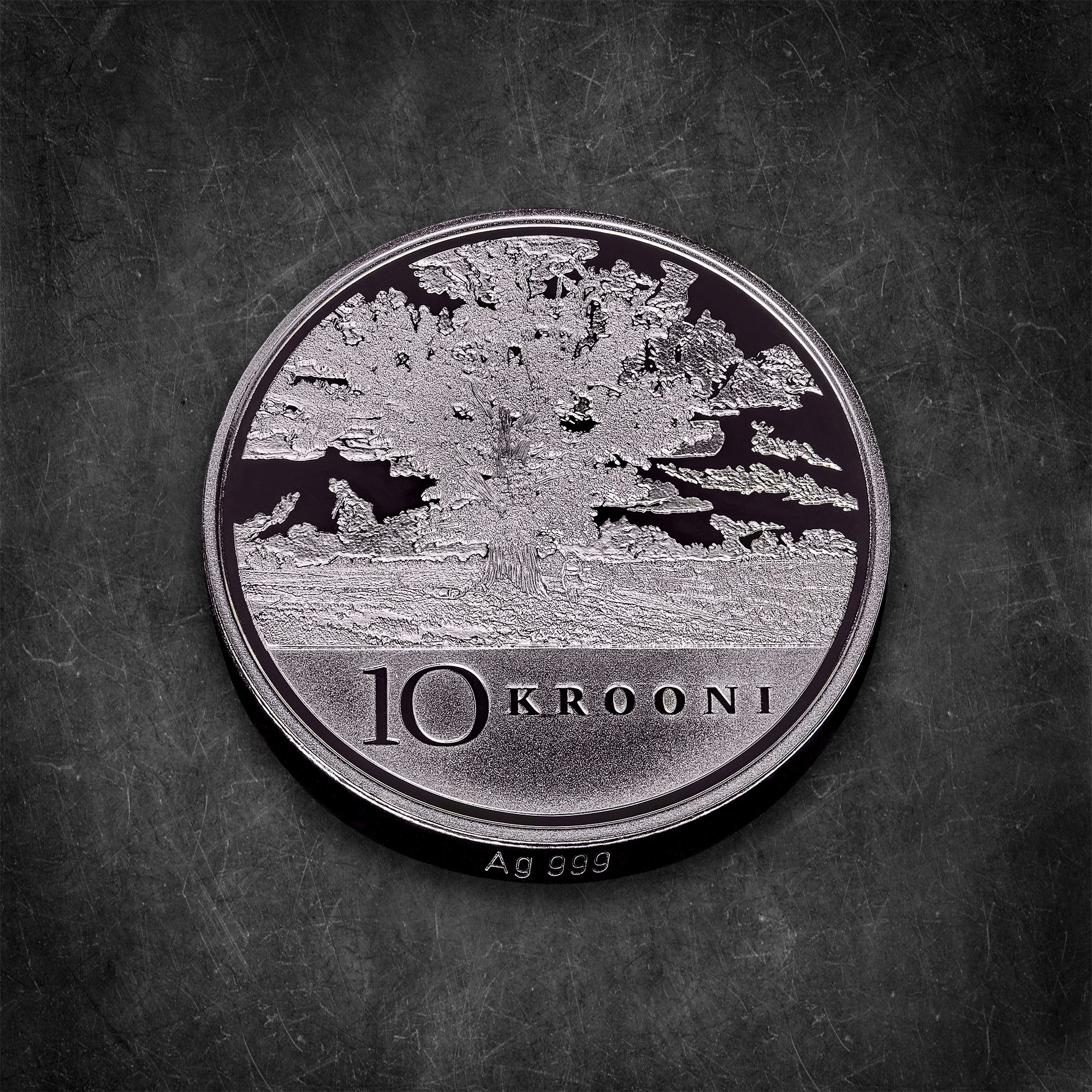 Photographer Roman Djuzev - Silver collector coin dedicatedto the 90th  annyversary of the Republic of Estonia, 10 krooni avers.