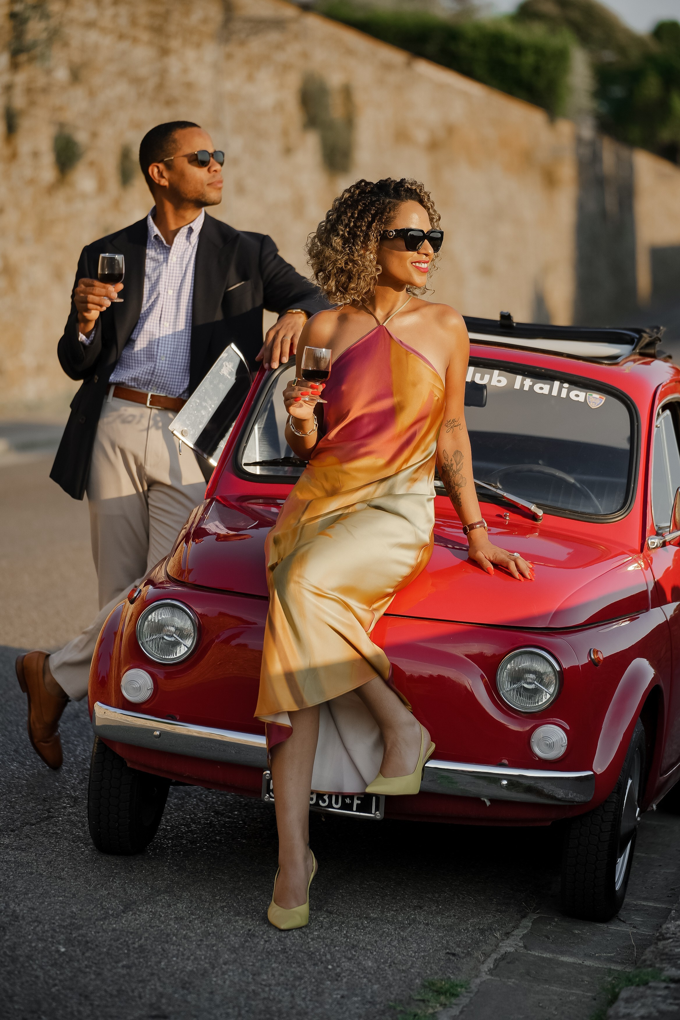 Photoshoot with Retro cars and Fiat500. Photographer in Florence Tuscany