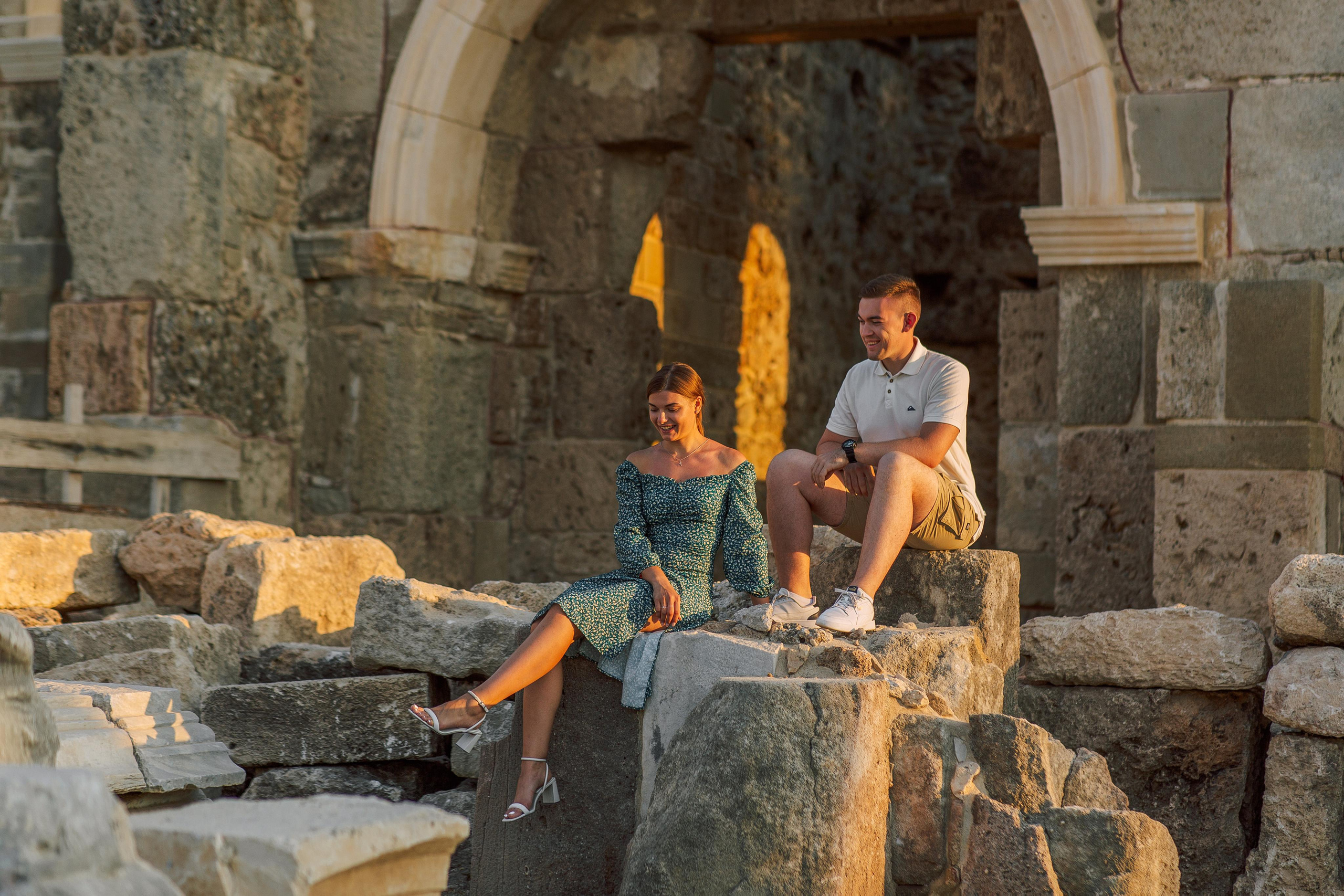 Secret Marriage Proposal Photography in Side | Turkey. Professional Photographer in Alanya, Side, Belek, Antalya. Turkiye