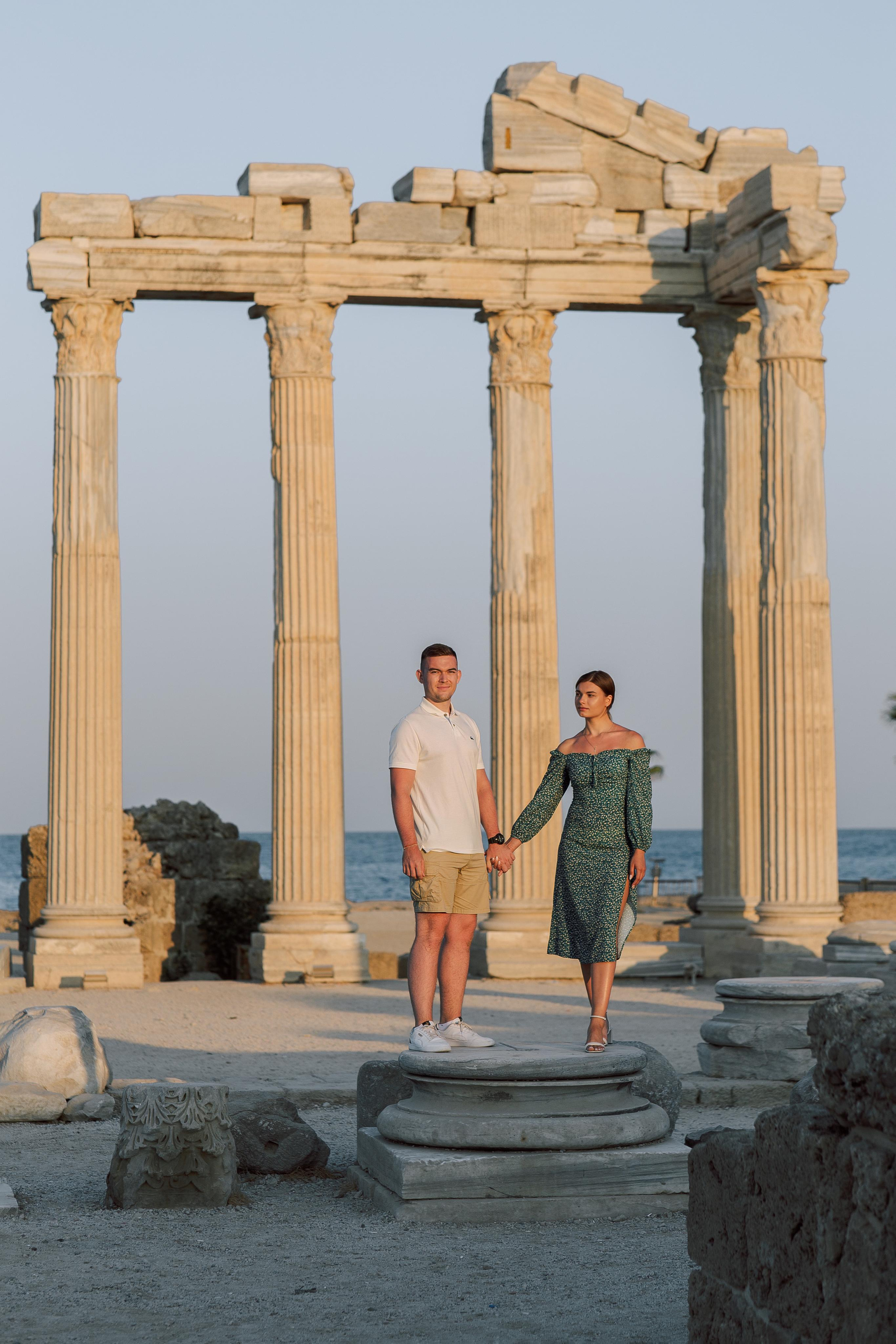 Secret Marriage Proposal Photography in Side | Turkey. Professional Photographer in Alanya, Side, Belek, Antalya. Turkiye