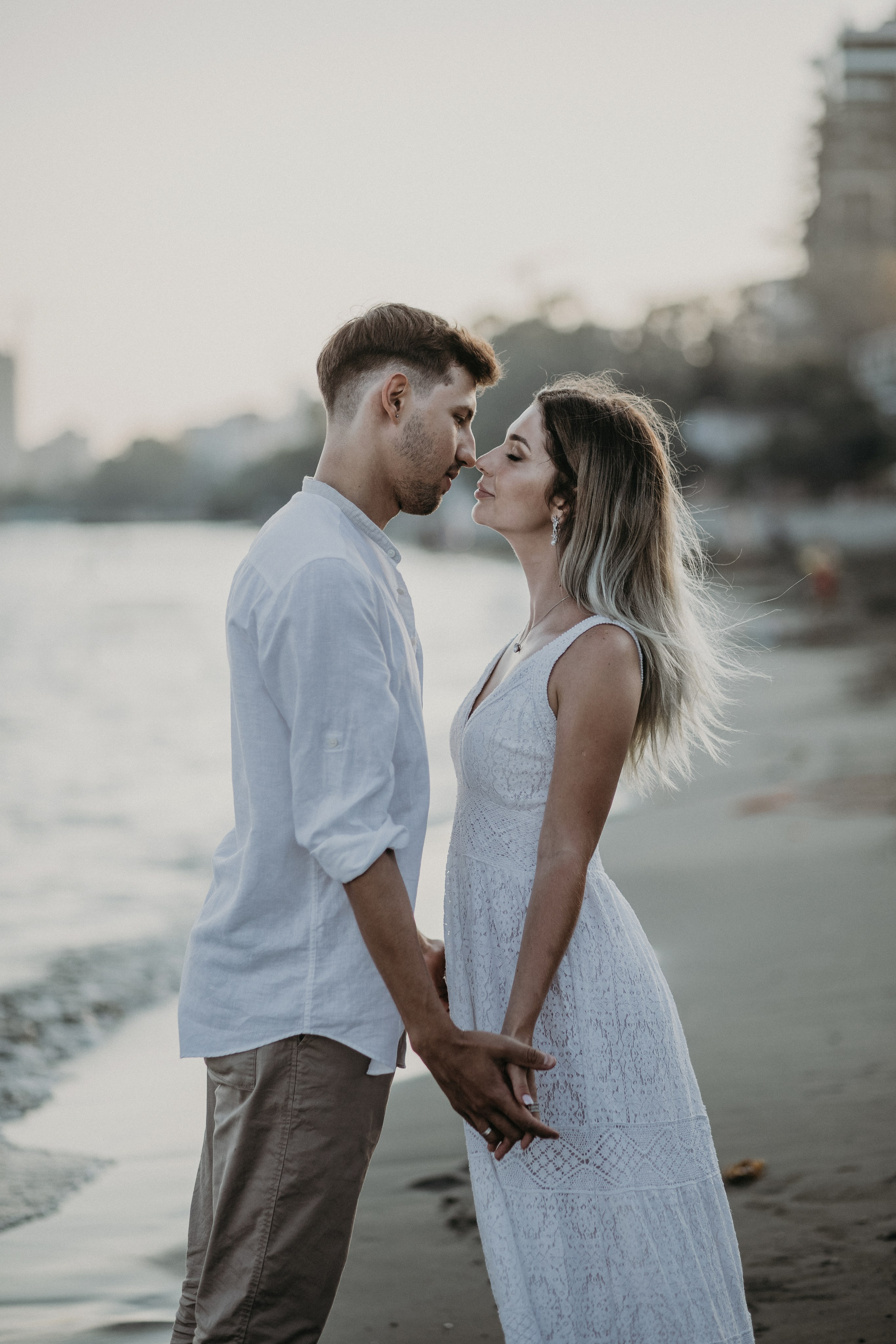 Lovely Young Couple Captured on a Beach Walk Near Limassol | Katya Chu Photography. Photographer in Barcelona capturing unique stories | Kate Chumak