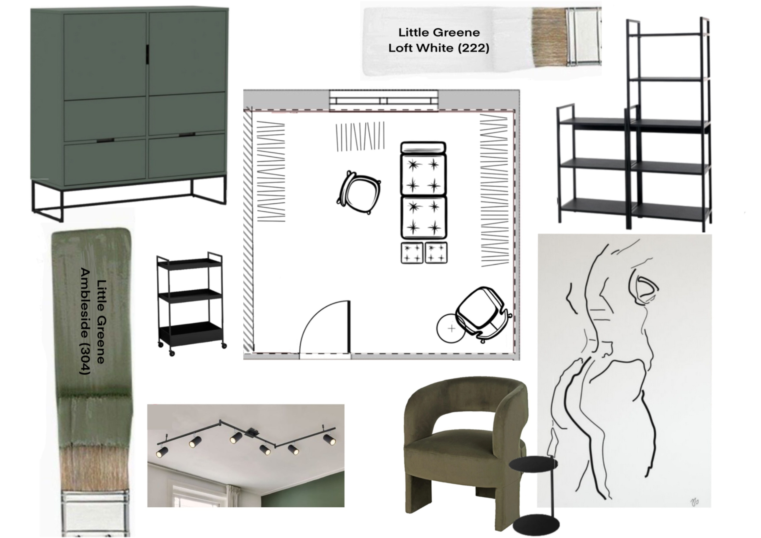 Collagen und Skizzen. Valeria Riazantseva. Interior Designerin und Dekorateurin