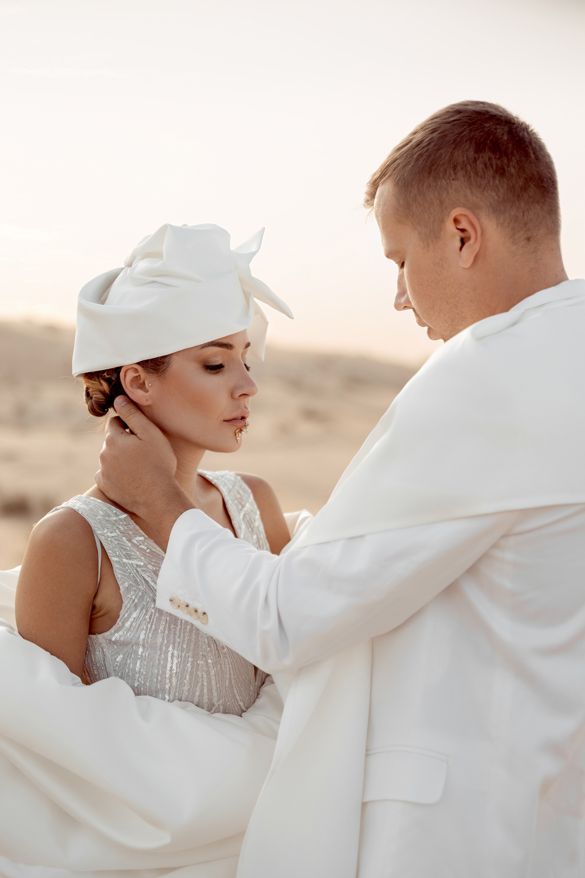 Bride and groom's portrait. Dubai, United Arab Emirates