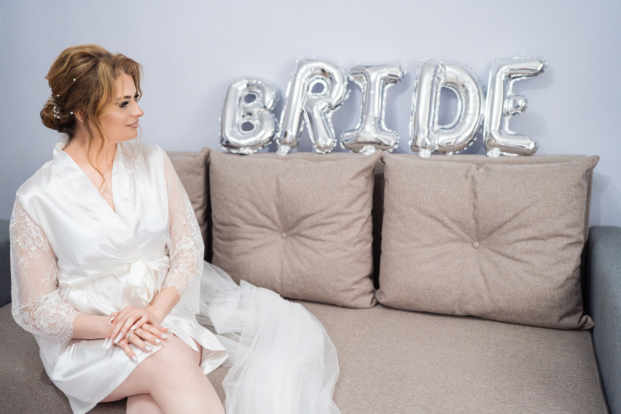 Bride,  un detaliu pregatit din baloane de mireasa