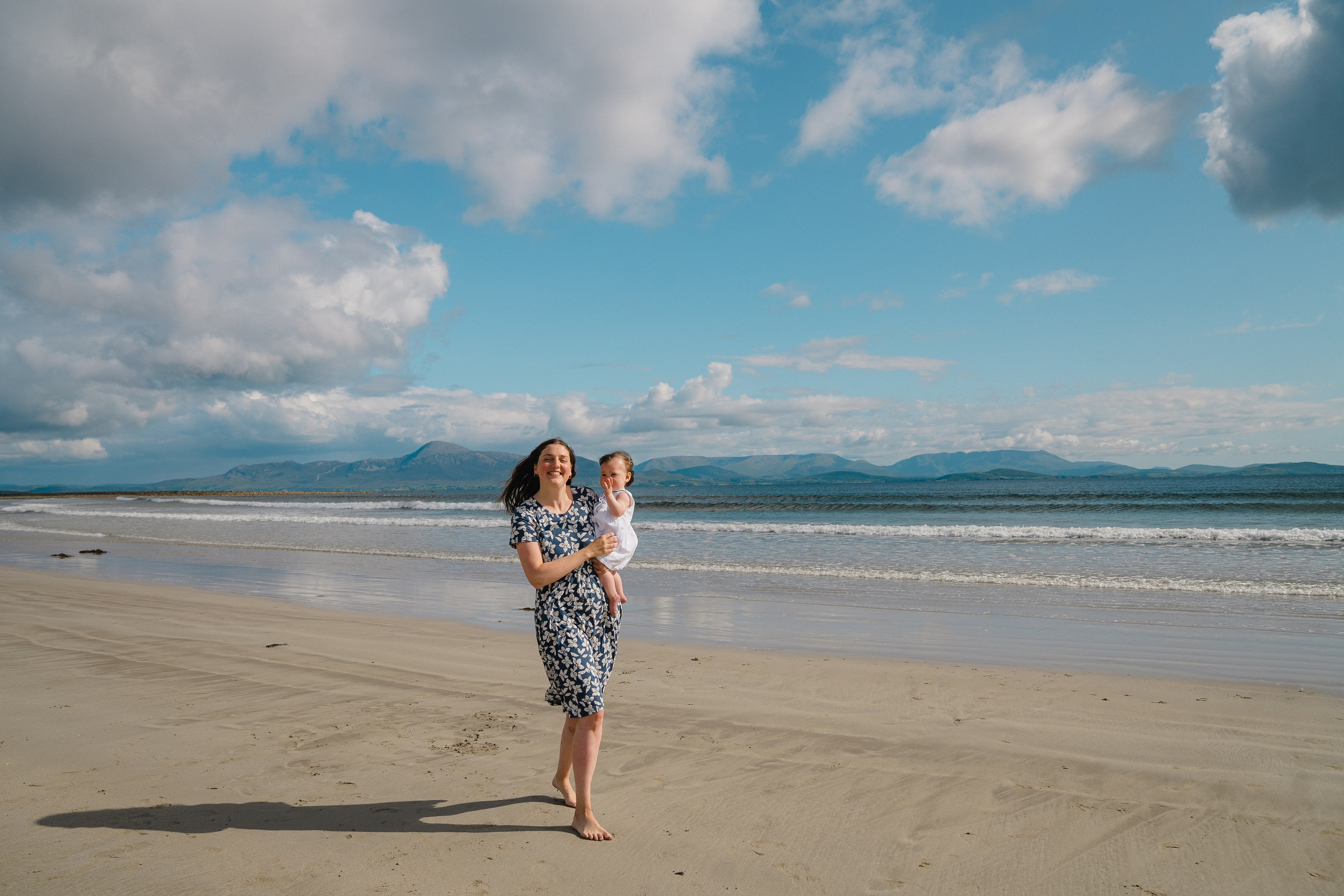 Darya and Mia at the ocean. Wedding and family photographer Ireland