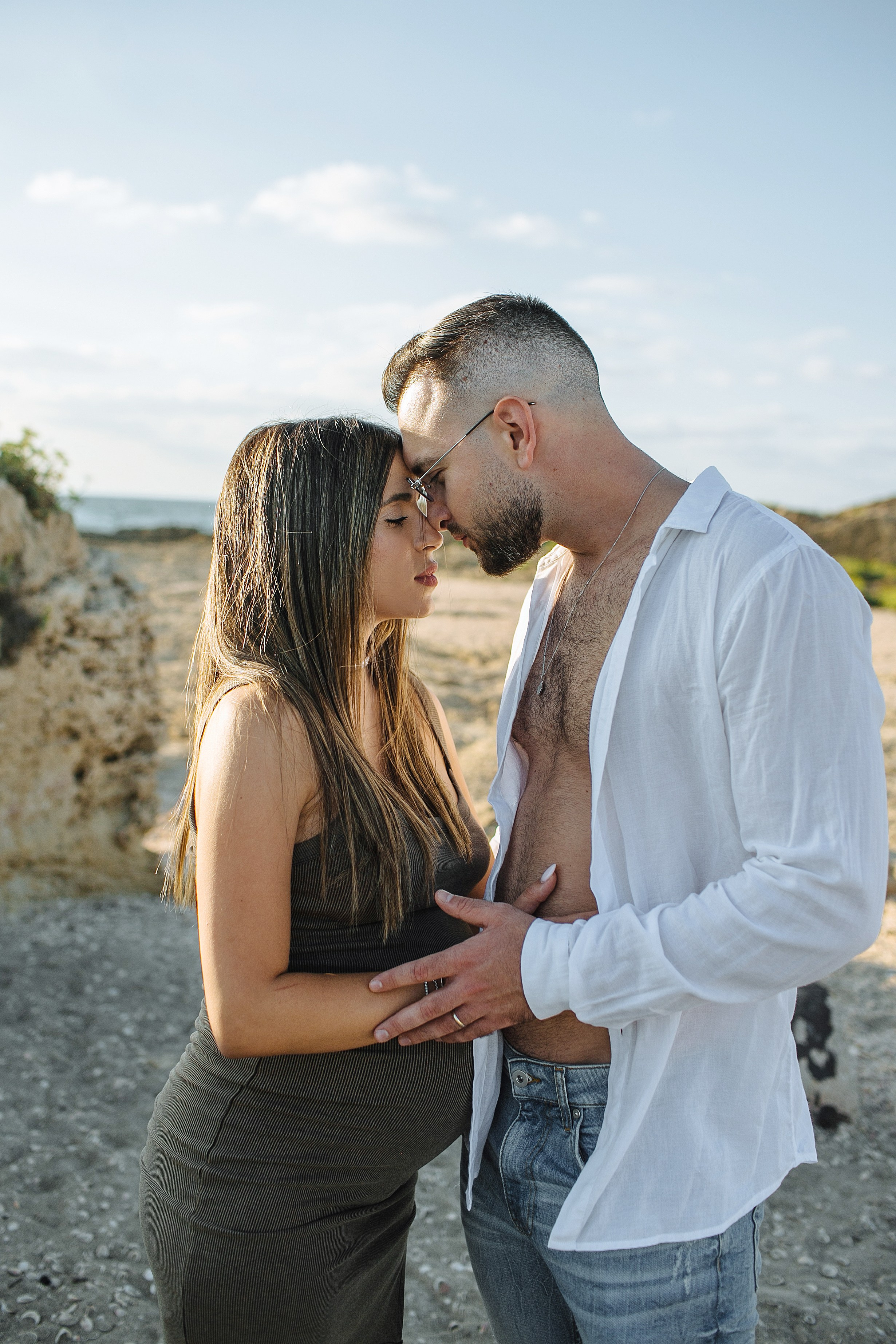 Yael & Gal Nahsholim beach. Family photographer in Israel