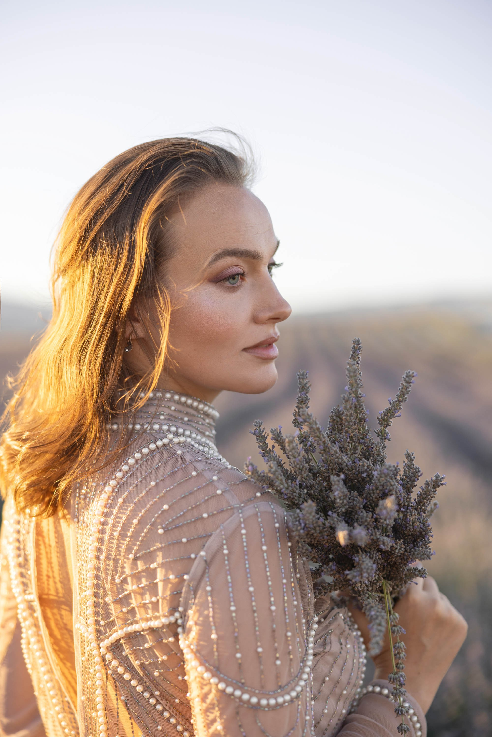 Photo session in lavender field. Julia Ganch I Fashion Wedding Photography I Cappadocia Turkey