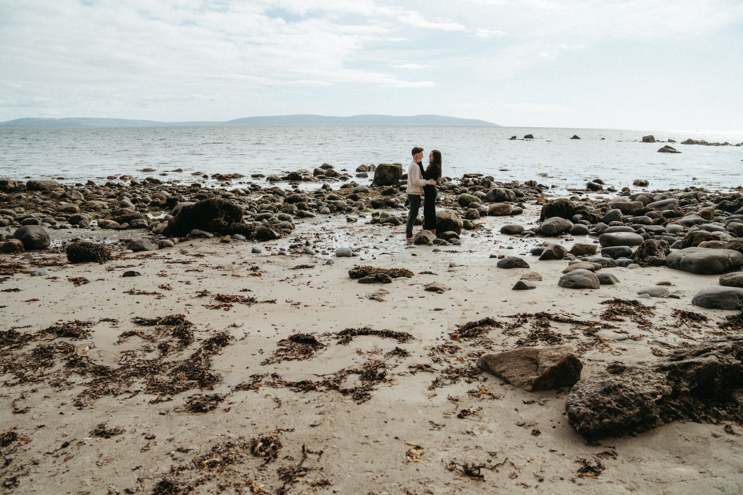 Proposal at Silverstrand Beach, co Galway. Wedding and family photographer Ireland