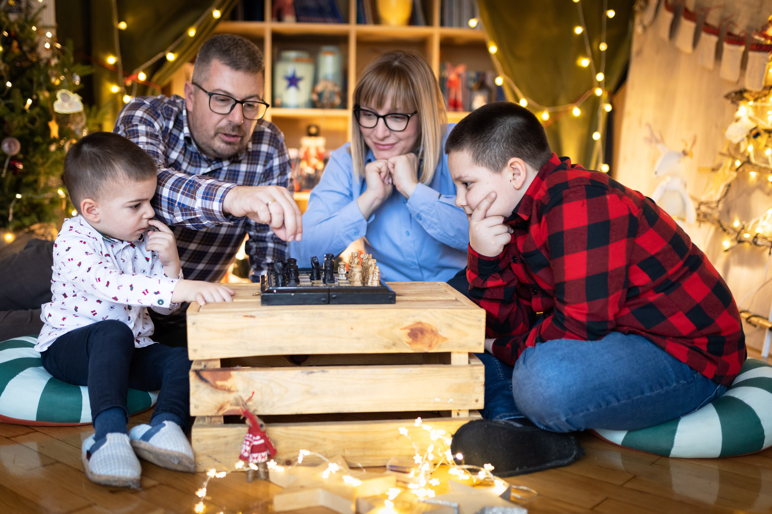 Porodično studijsko novogodišnje fotografisanje Ruma