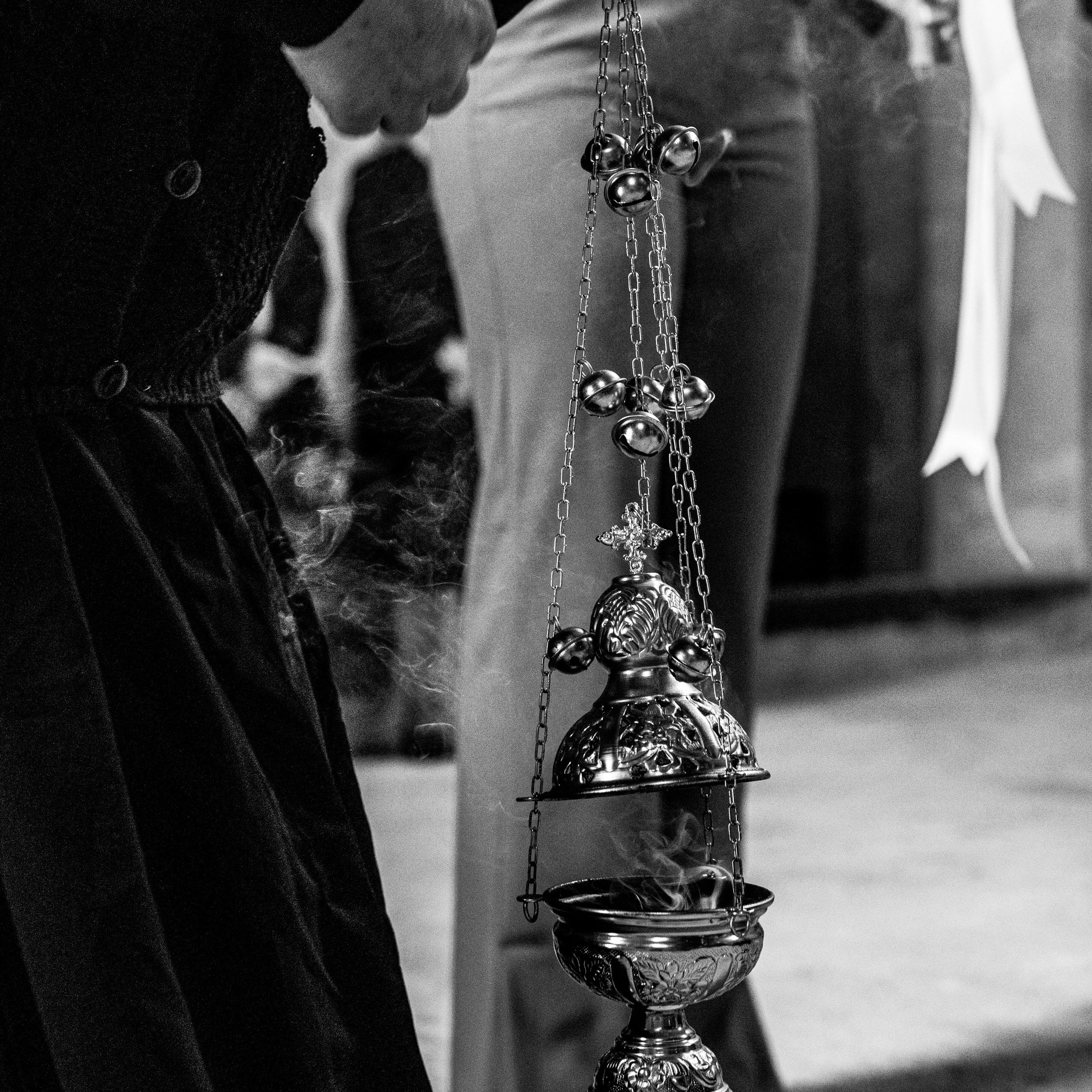 crno-bela fotografija uspomene sa krštenja