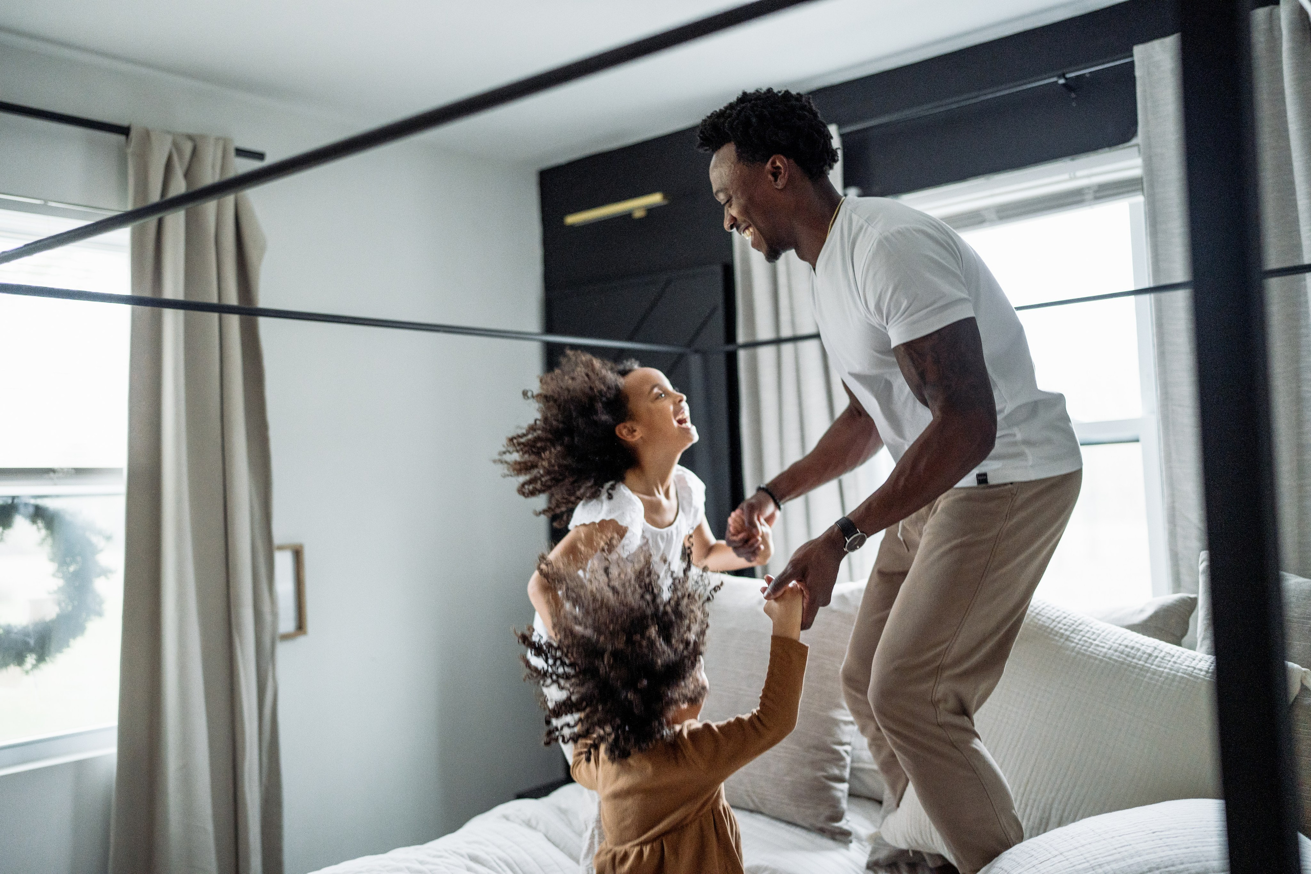 Stephanie, Lamar and kids at home. Wedding and family photographer and videographer PA, NJ, NY, DE, MD