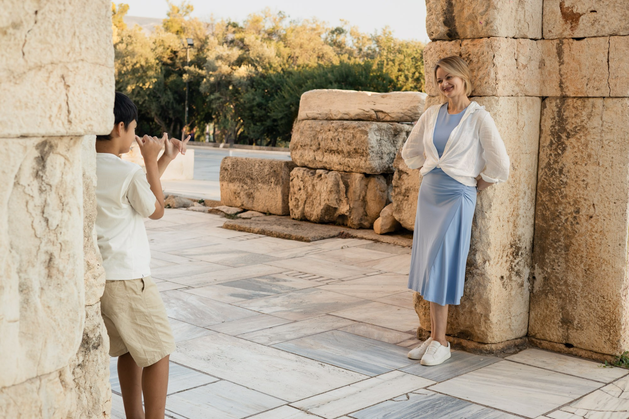 Mother&son walk around Acropolis. Photography Services in Athens | Maryna Dmytryk