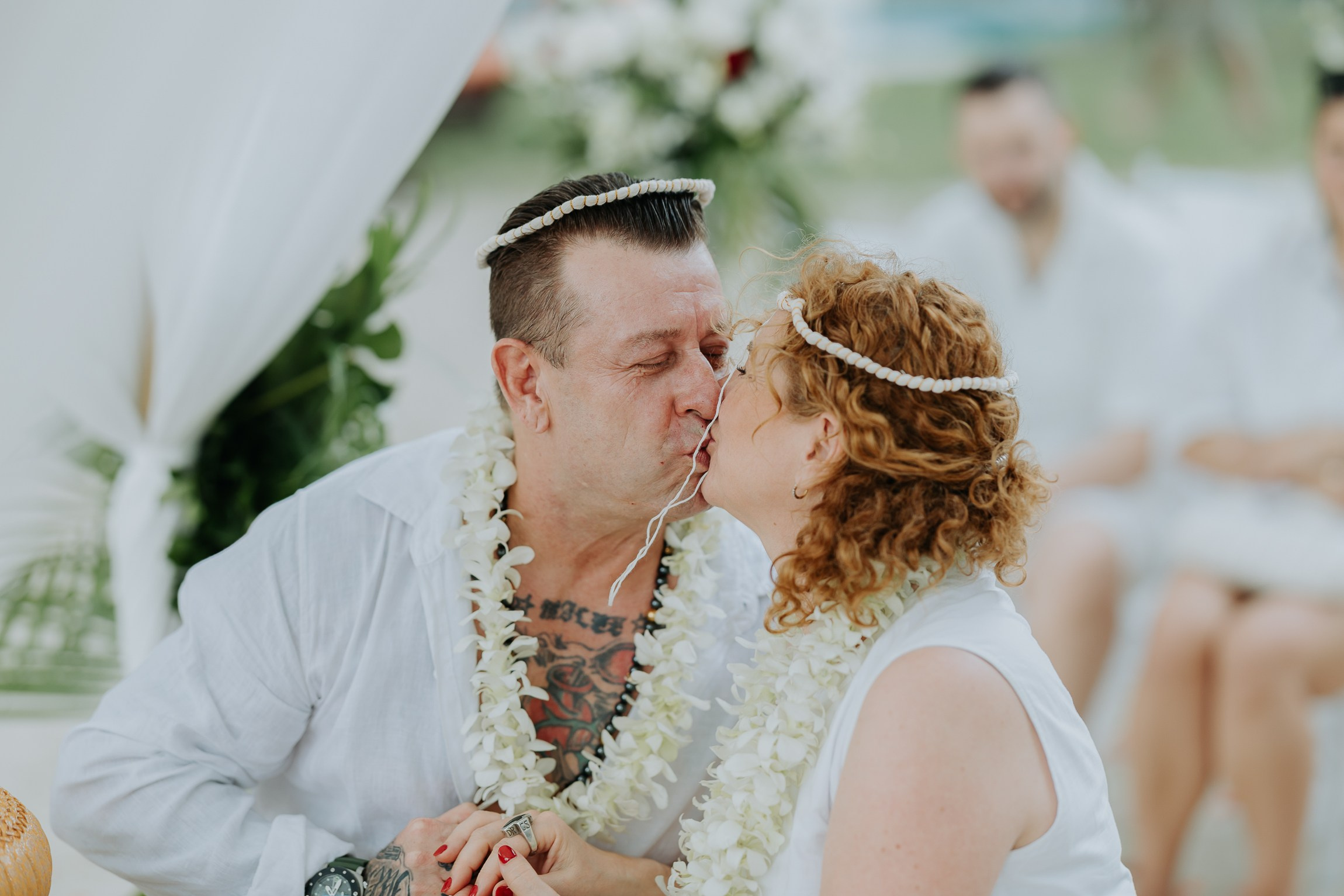 Simone & Matthias Peter. Buddhist blessing wedding Ceremony on Koh Samui, Thailand