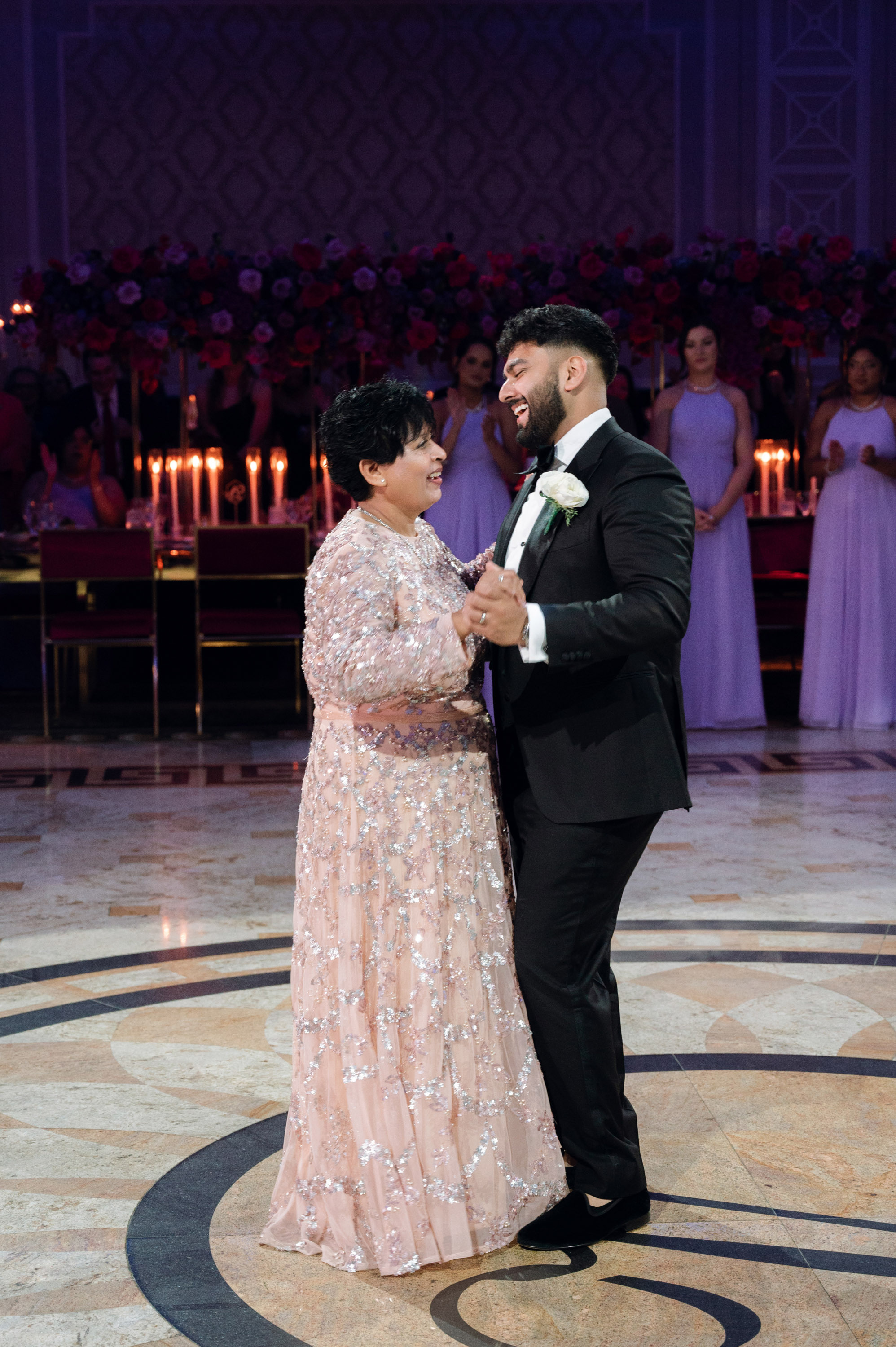 a couple dancing on the dance floor