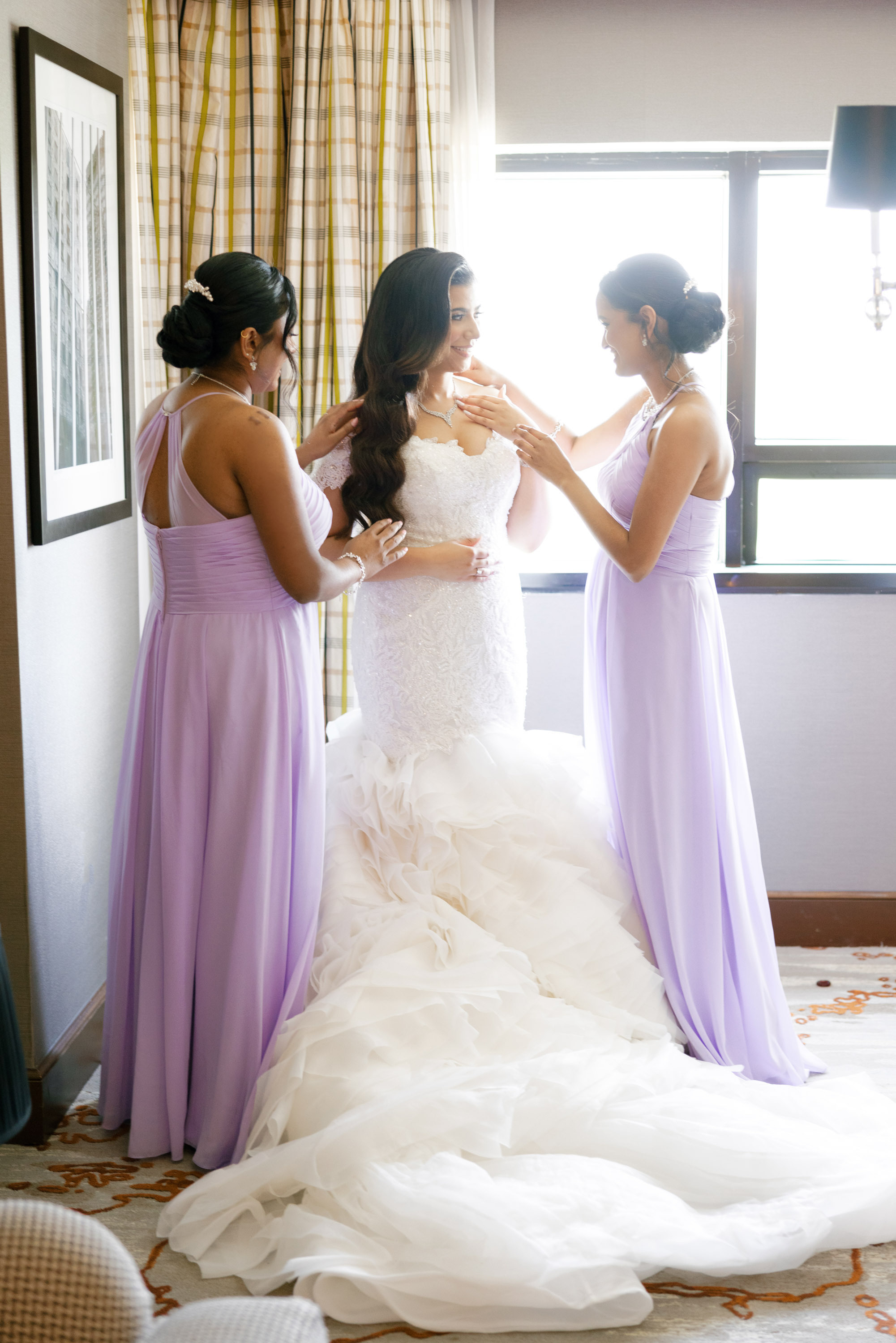 a bride getting ready for her wedding