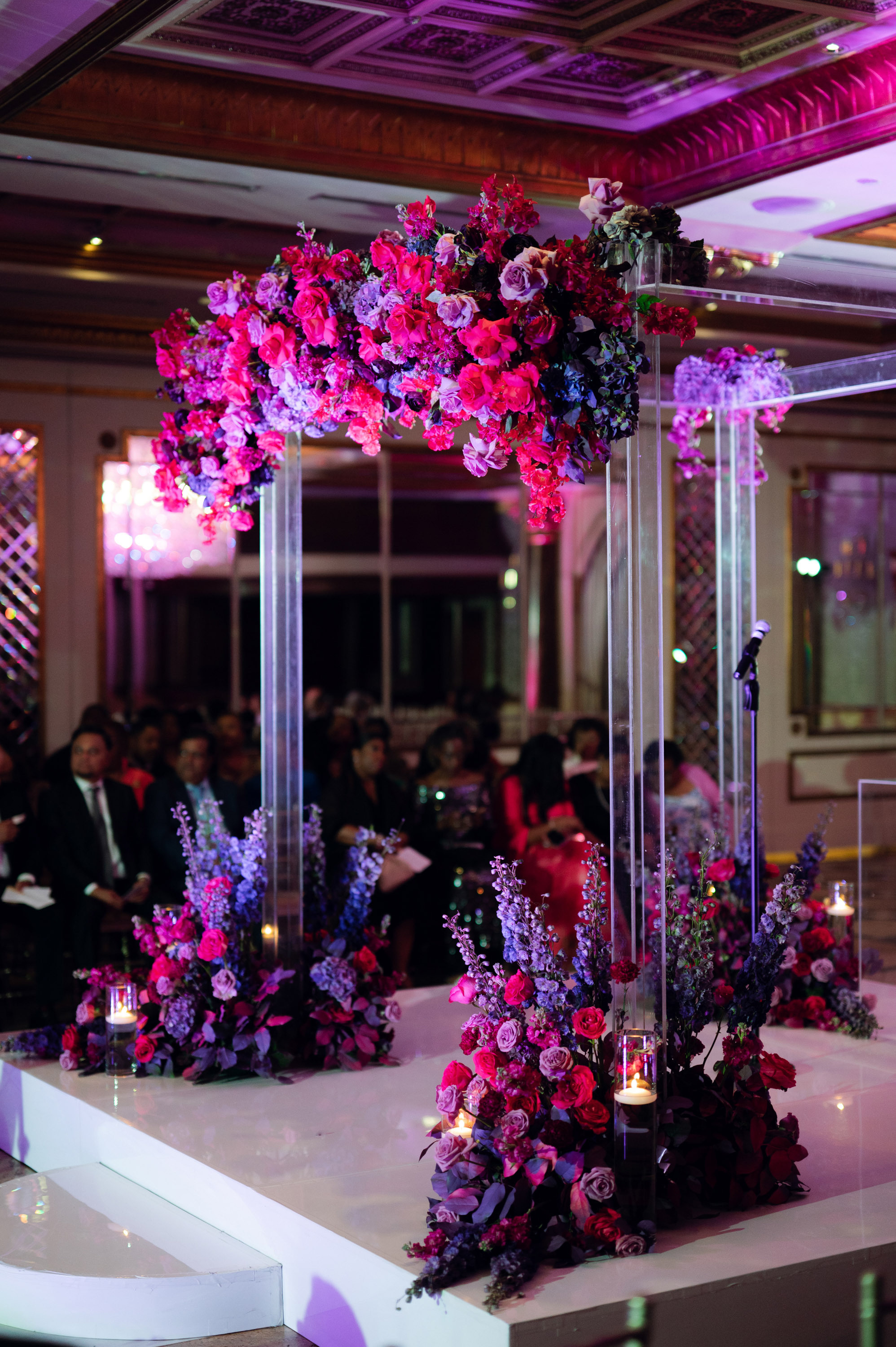 a table with a bunch of flowers on it