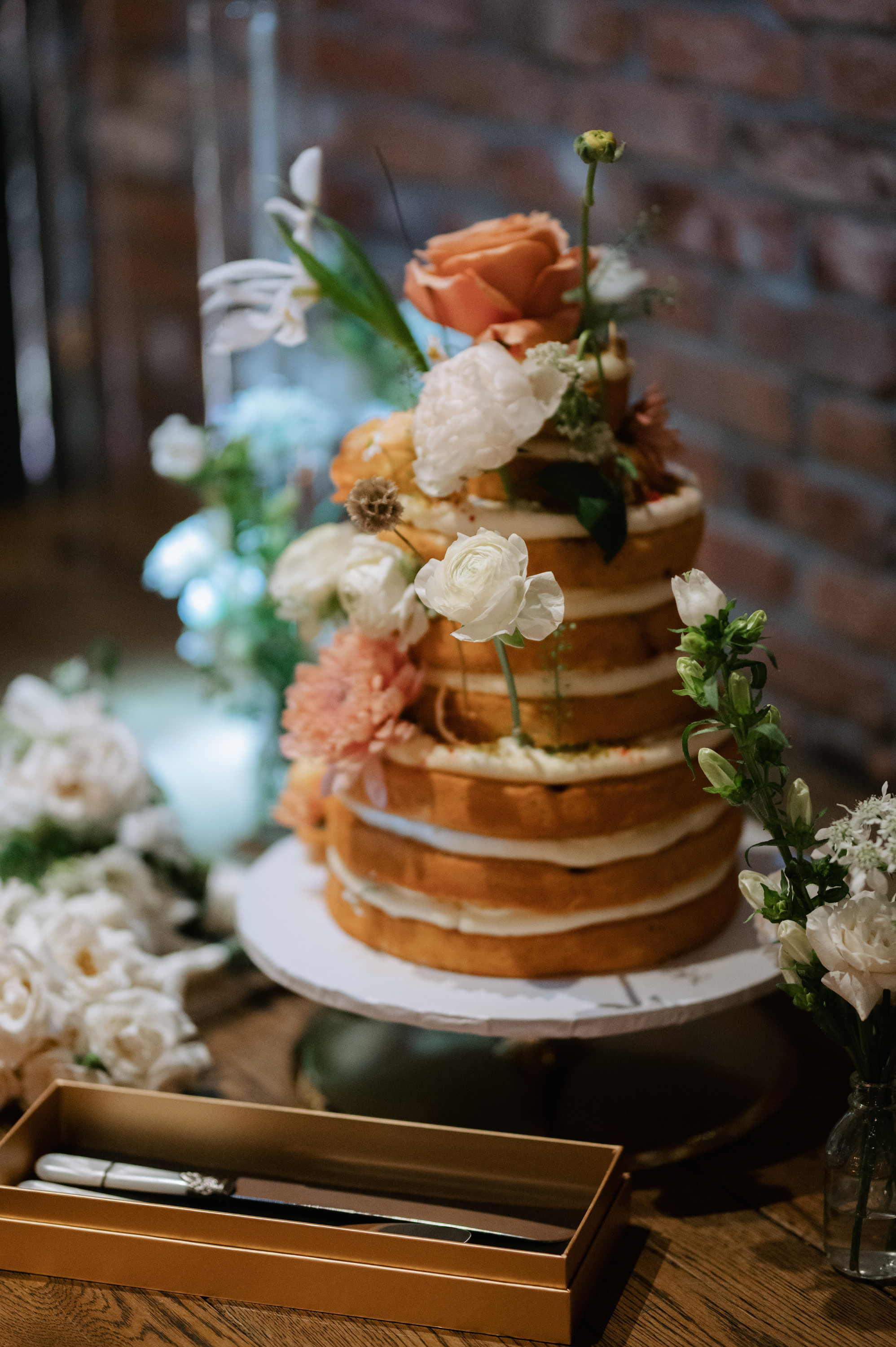 a cake with flowers on top of it