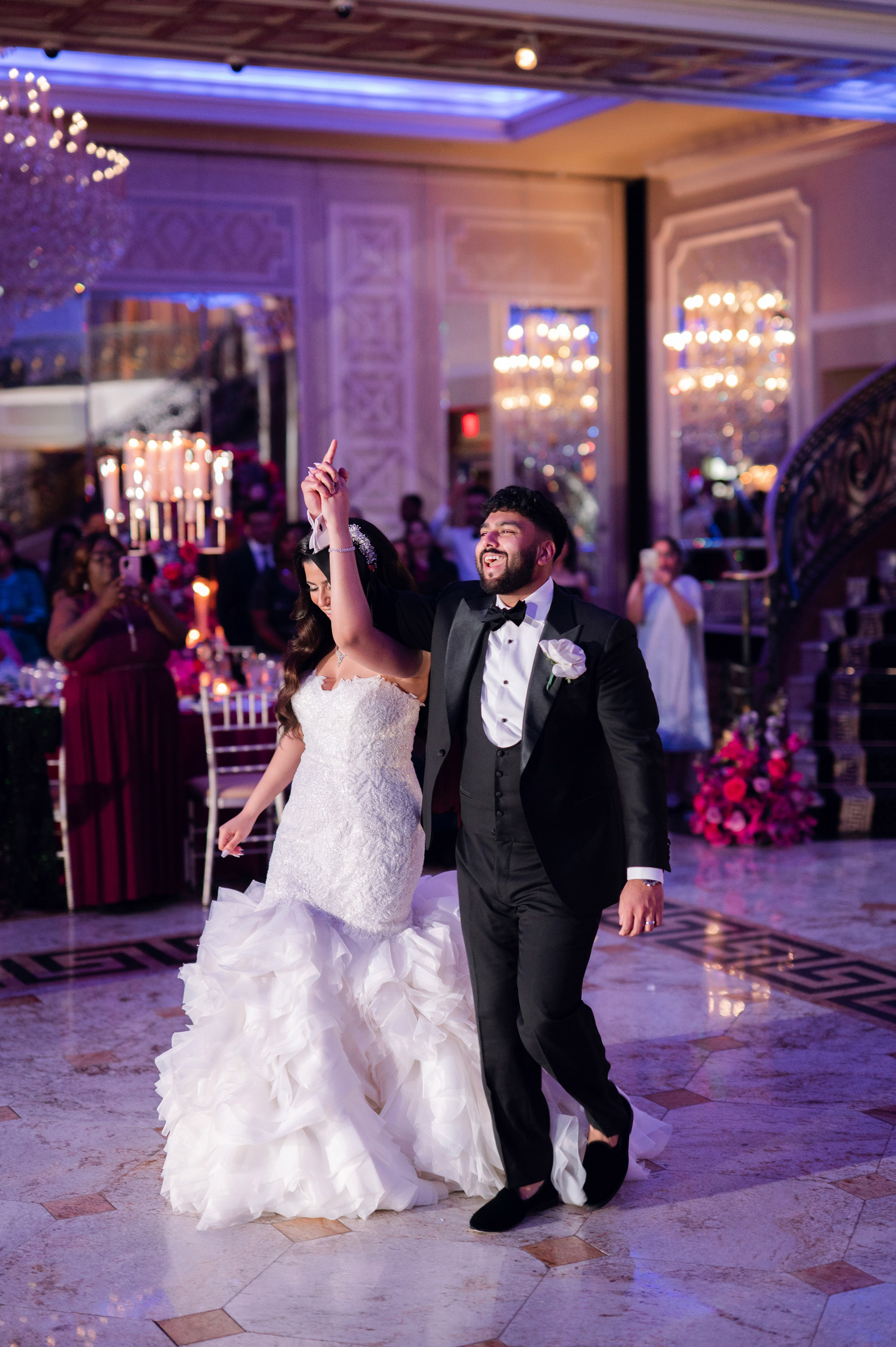 a bride and groom dancing at their wedding reception