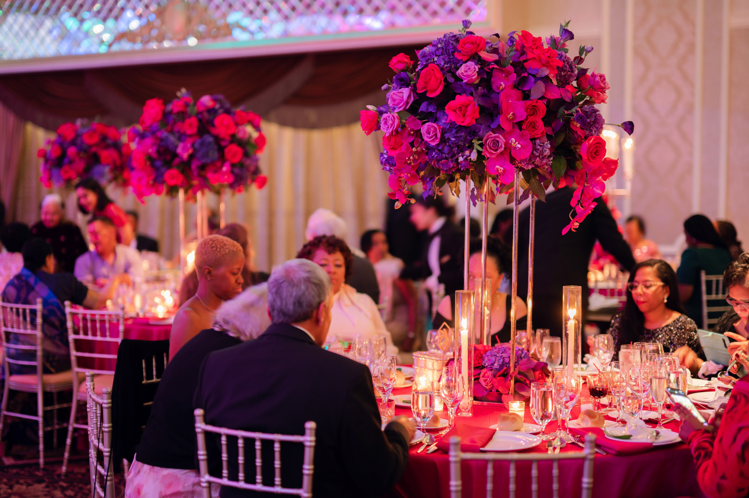 a wedding reception at the fair club
