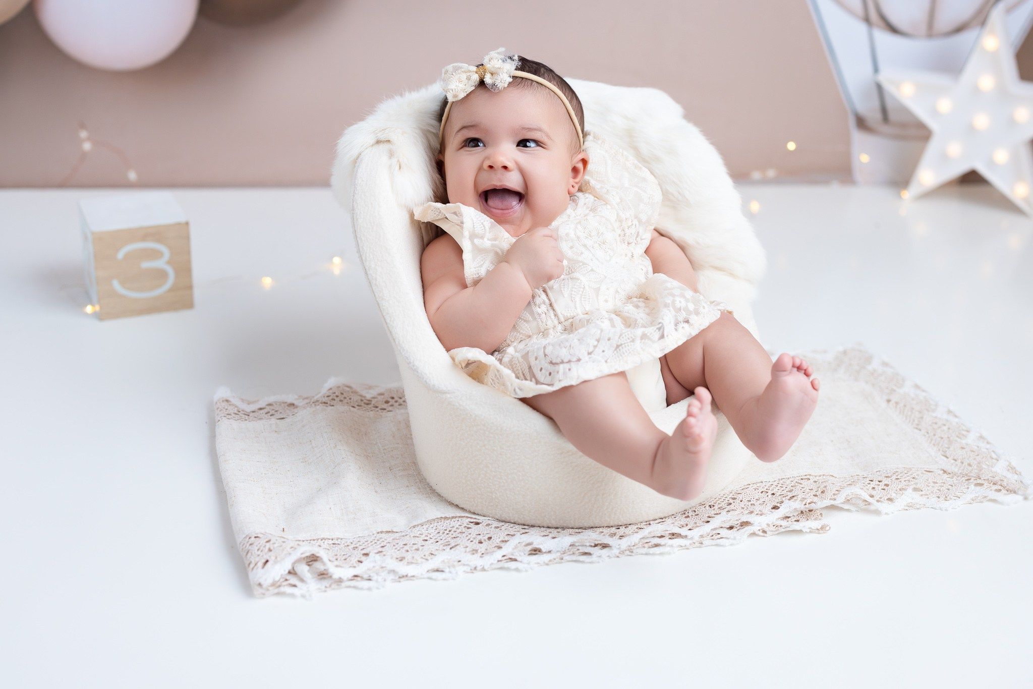 Elisa 3 months old. Professional family, maternity & newborn photographer in North Charleston, SC, creating timeless portraits