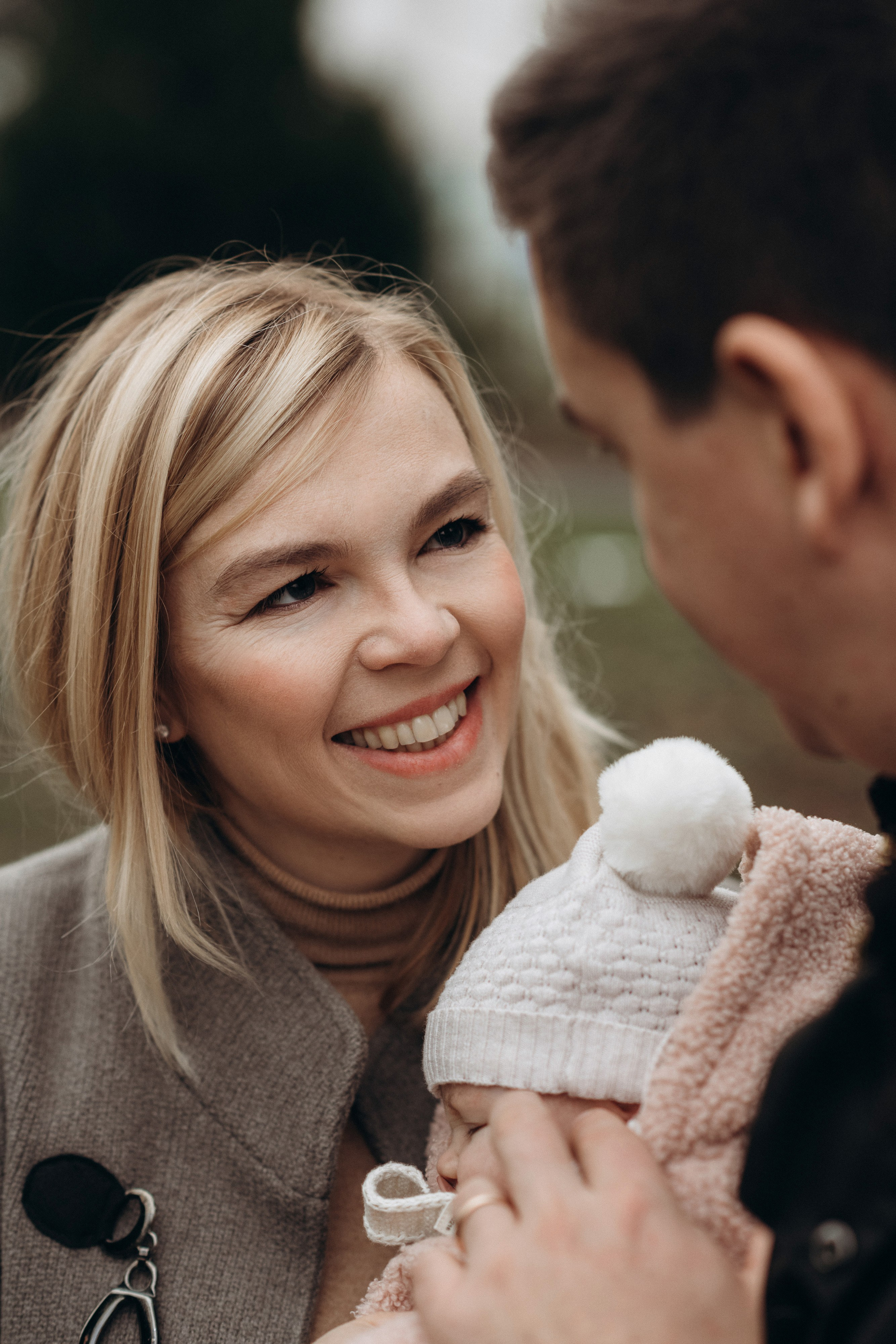 parents with little baby portrait