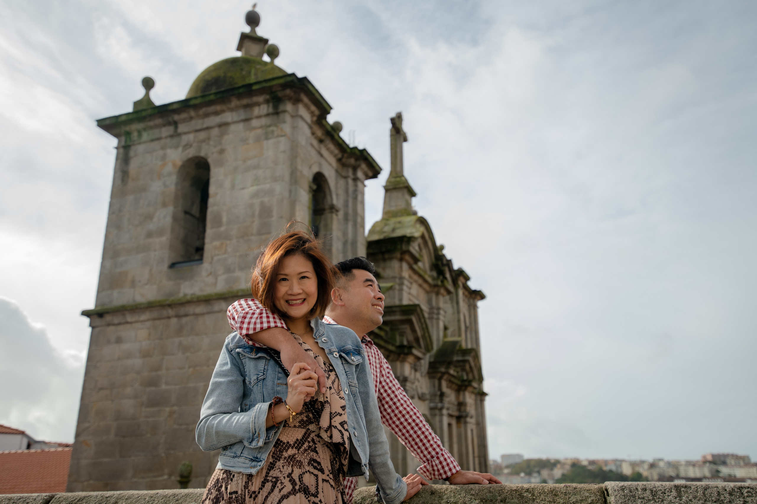 YOKE and ALFRED. Walking in Porto after the rain. Anastasiia Antoniuk portrait, family and couple photographer, Portugal