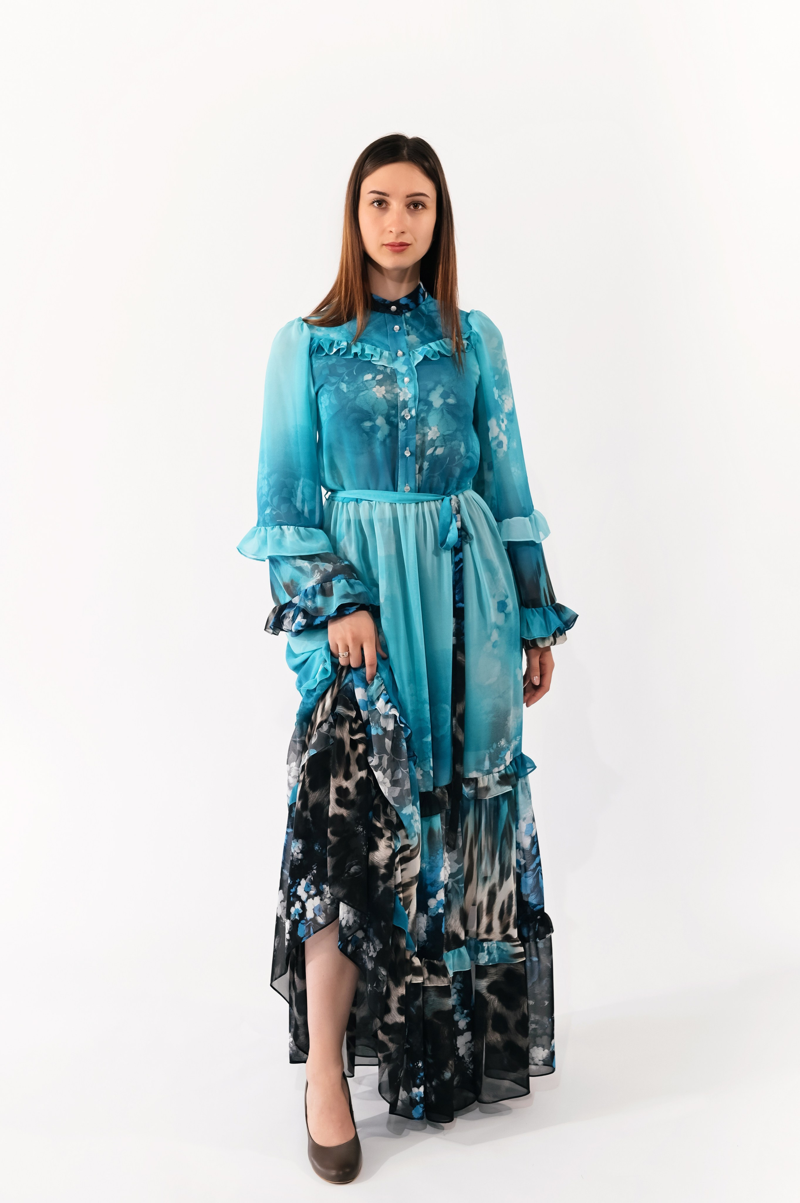 Rochie lungă din voal