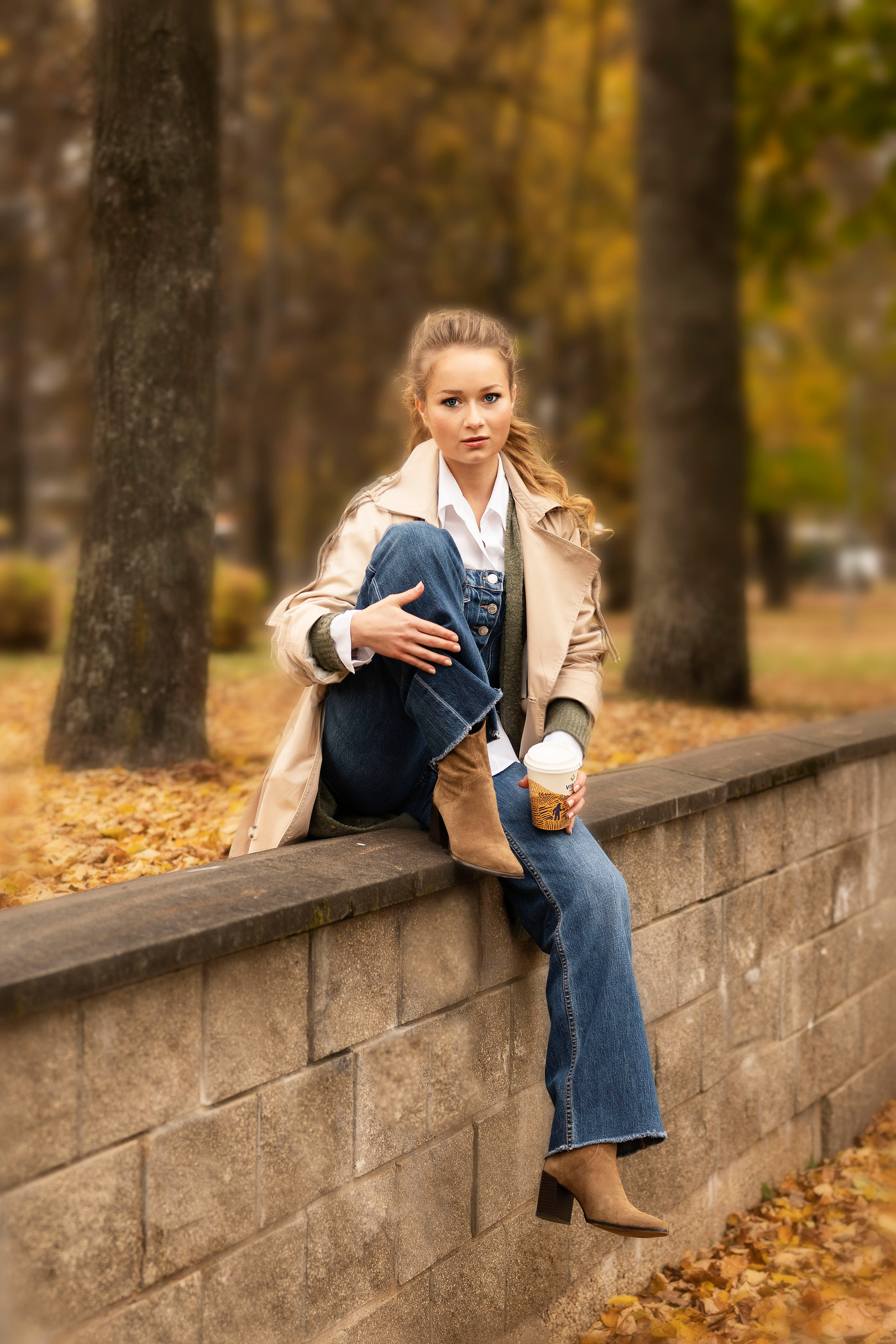 Настя и хаски. Осеннее настроение. Анна Григьян — фотограф ретушёр в Даугавпилсе (Латвия)