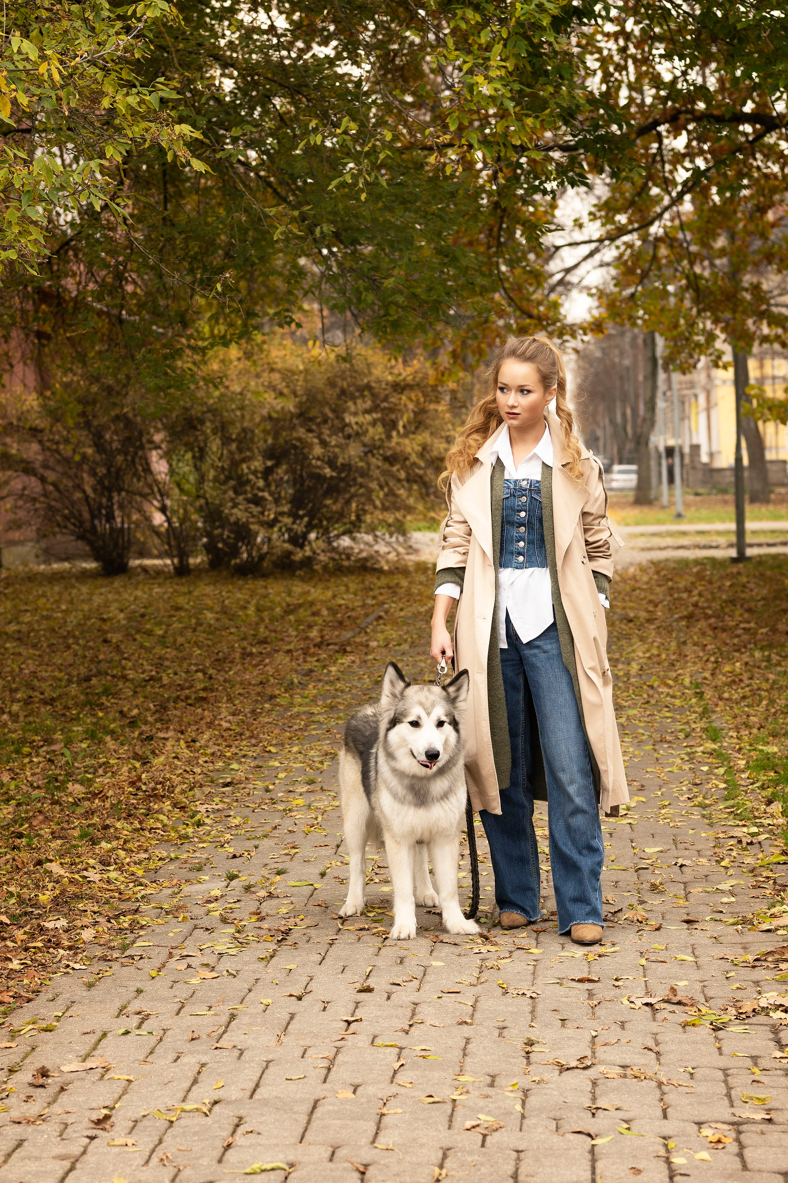 Настя и хаски. Осеннее настроение. Анна Григьян — фотограф ретушёр в Даугавпилсе (Латвия)