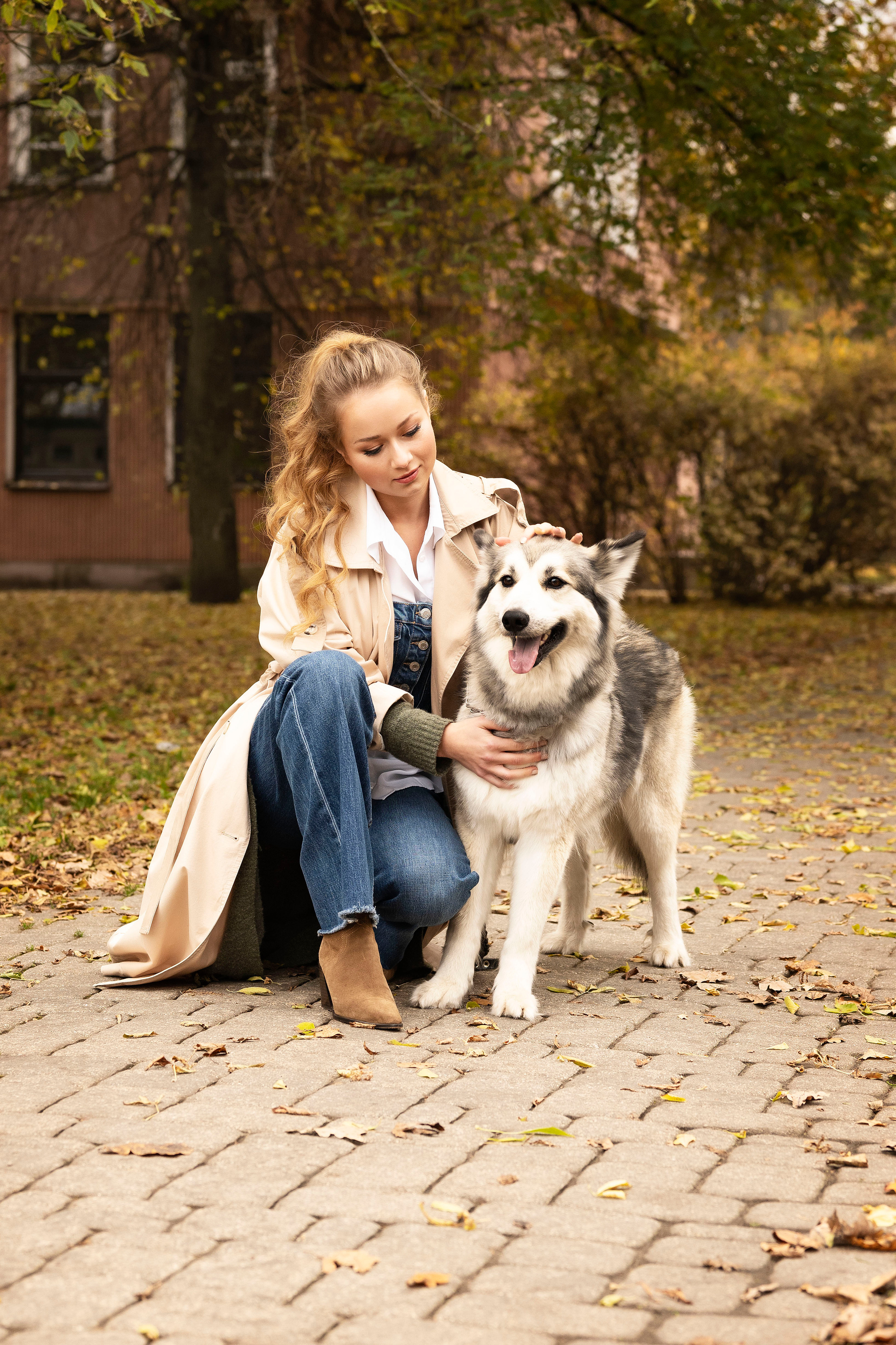 Настя и хаски. Осеннее настроение. Анна Григьян — фотограф ретушёр в Даугавпилсе (Латвия)