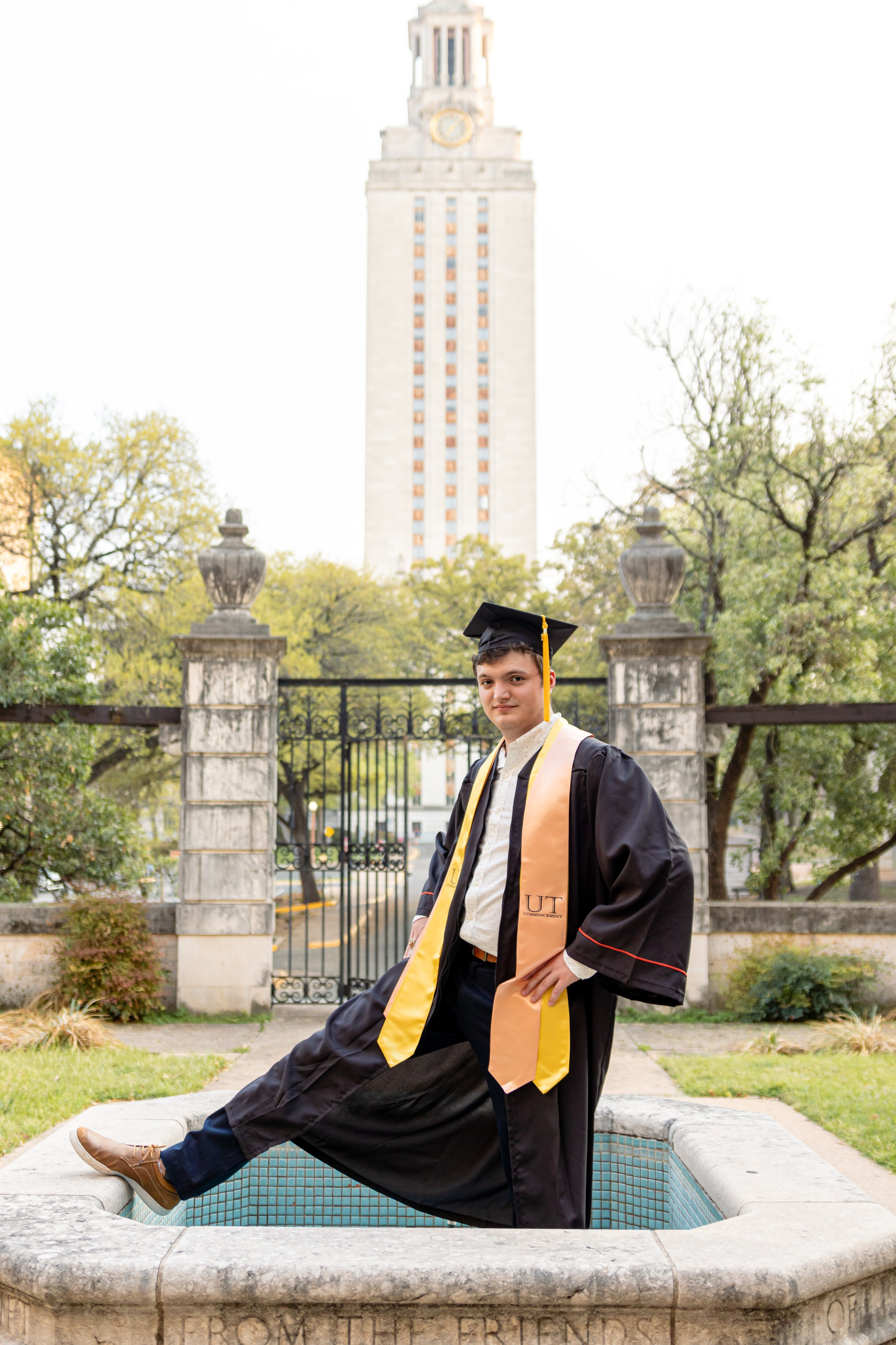 Aaron's graduation photoshoot at the University of Texas in Austin