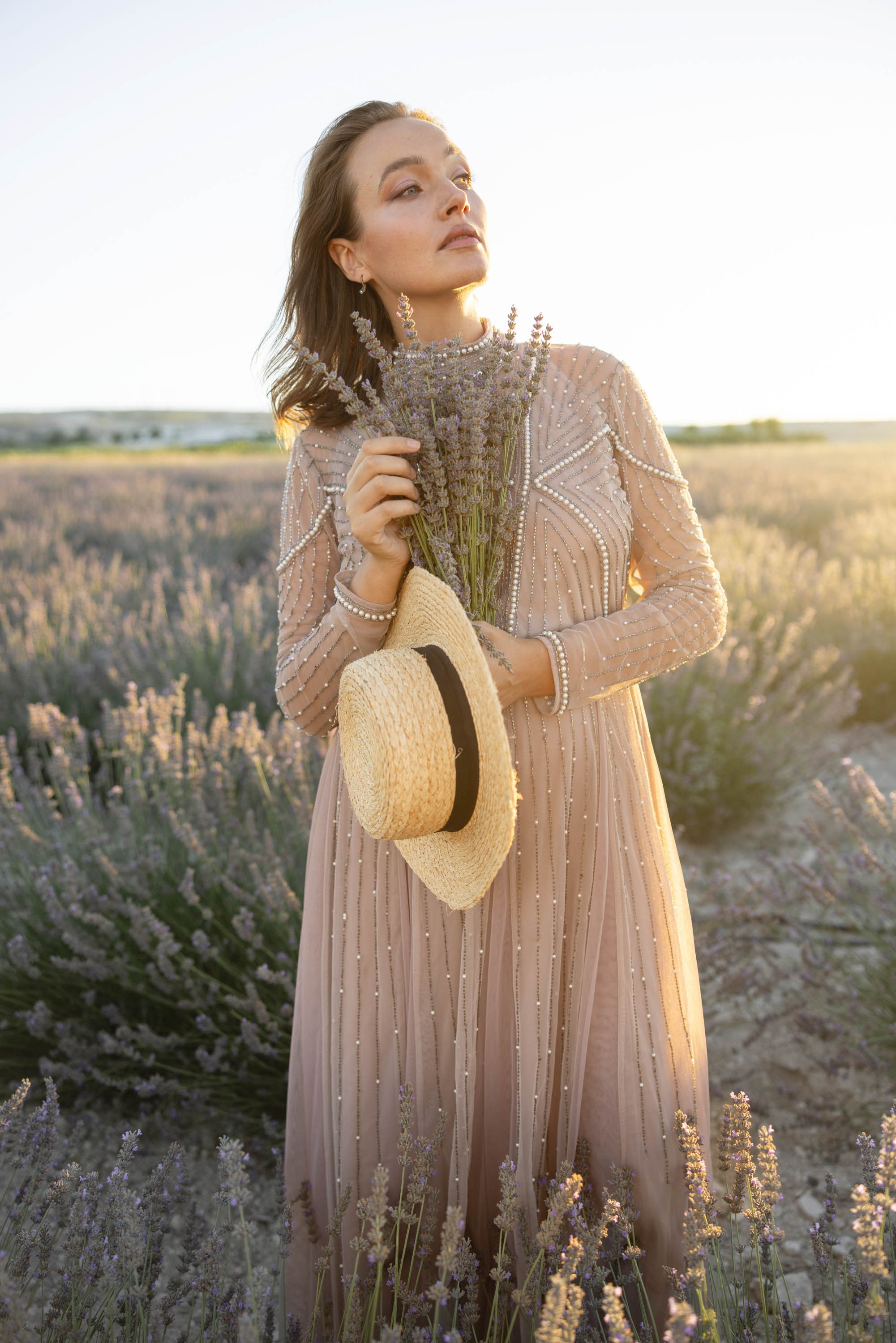 Photo session in lavender field. Julia Ganch I Fashion Wedding Photography I Cappadocia Turkey