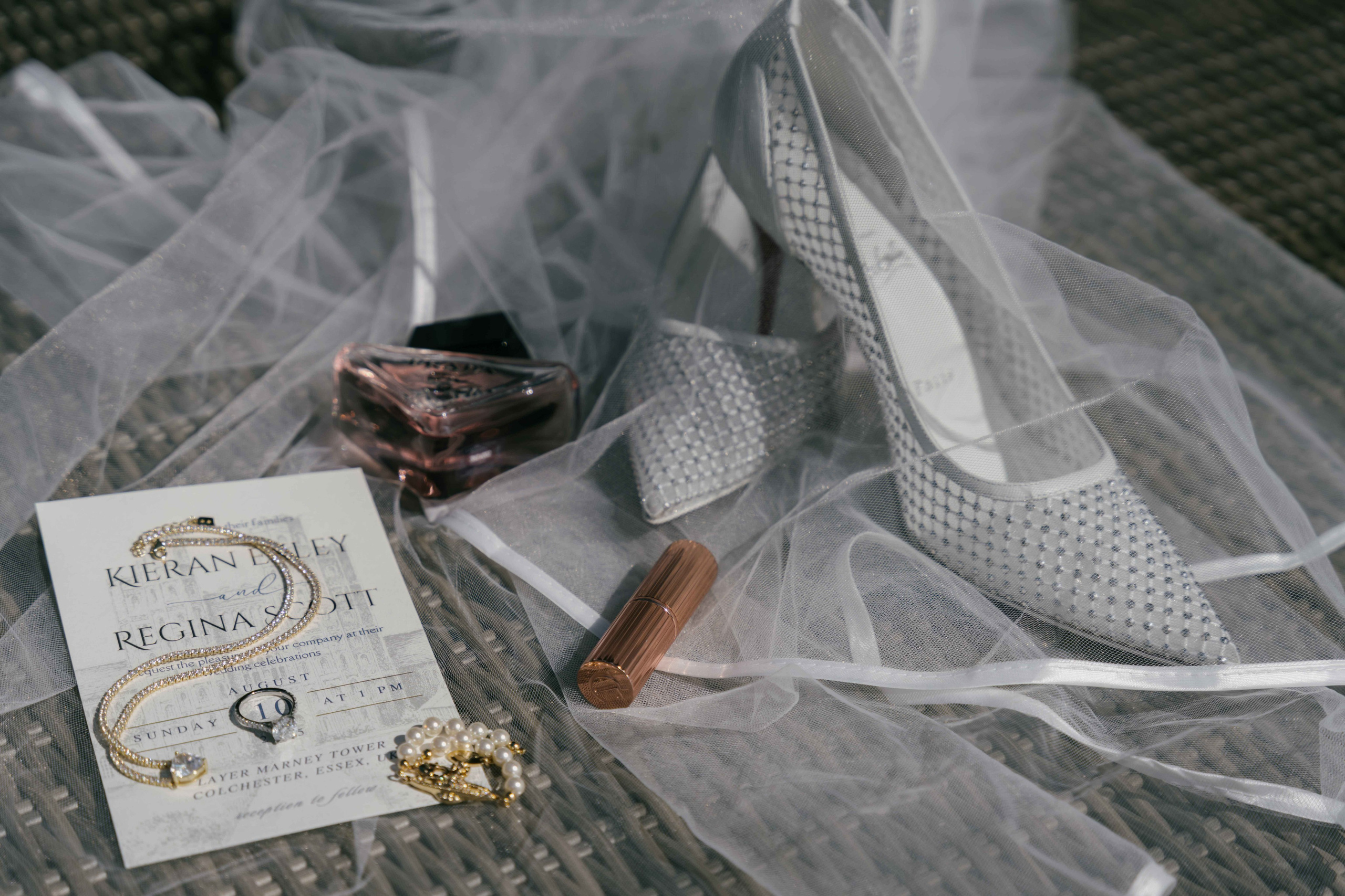     bridal accessories flat lay luxury wedding details England