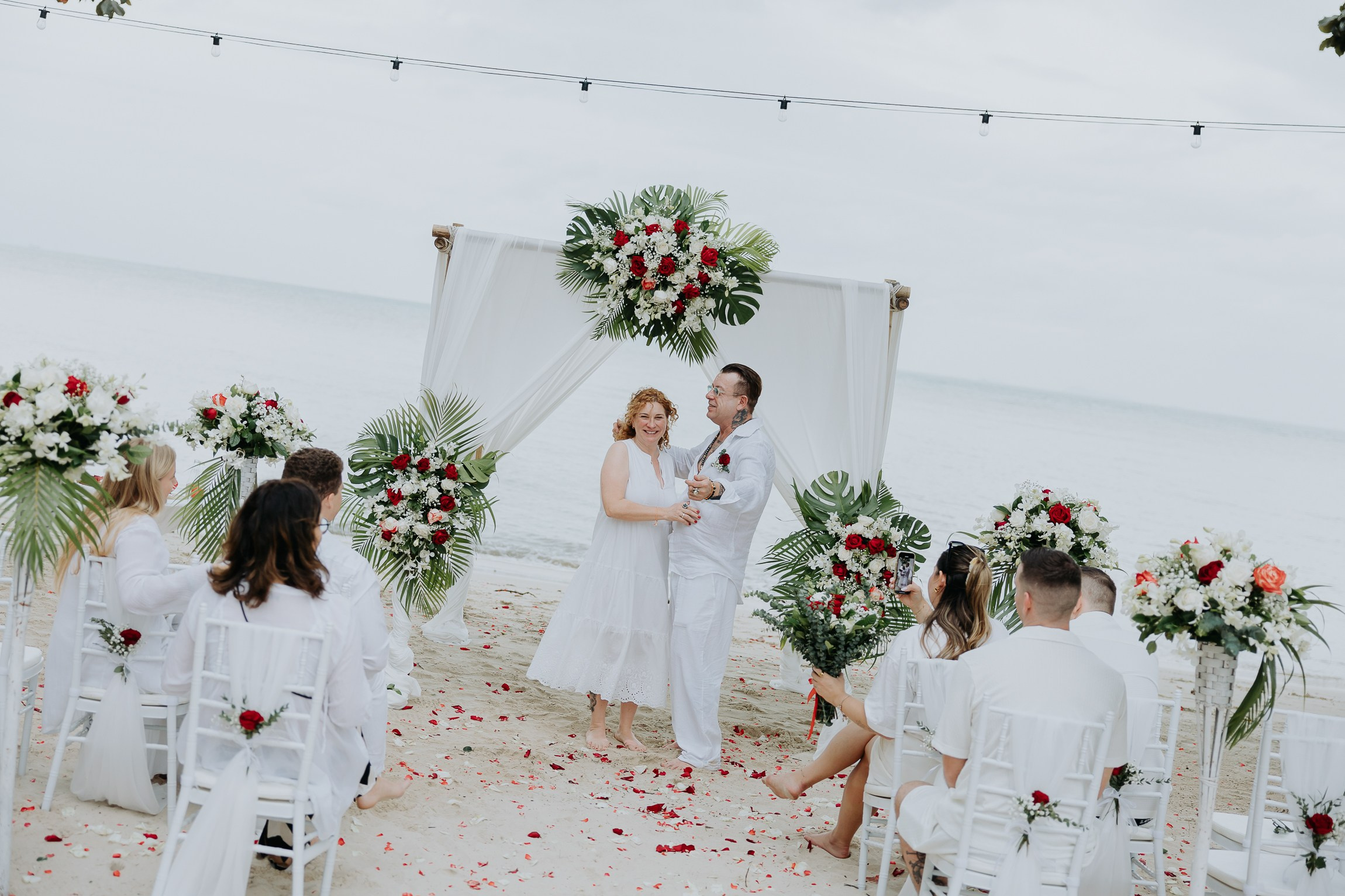Simone & Matthias Peter. Buddhist blessing wedding Ceremony on Koh Samui, Thailand