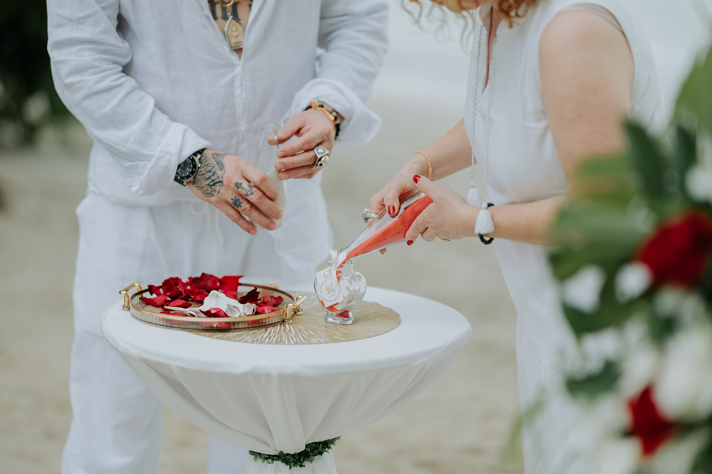 Simone & Matthias Peter. Buddhist blessing wedding Ceremony on Koh Samui, Thailand