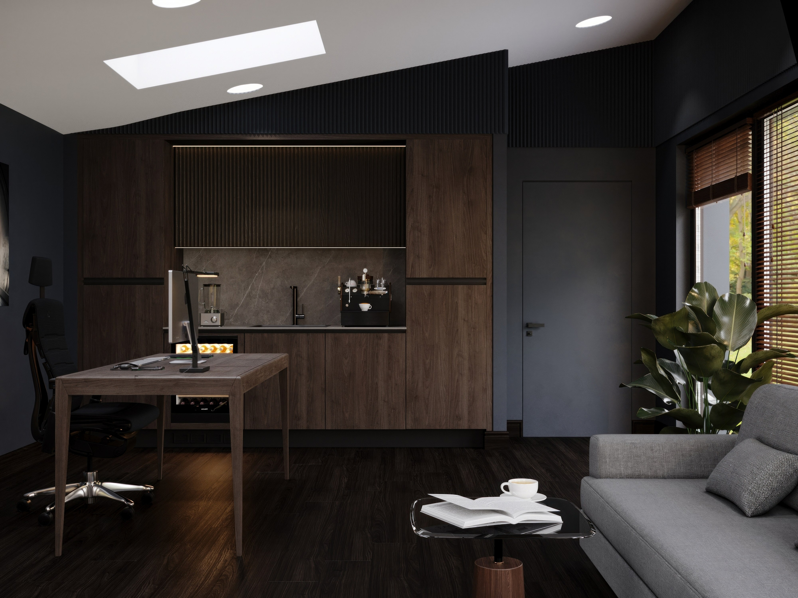 Birojs 32 m2. Interjera dizaina studija 4 Stūri
